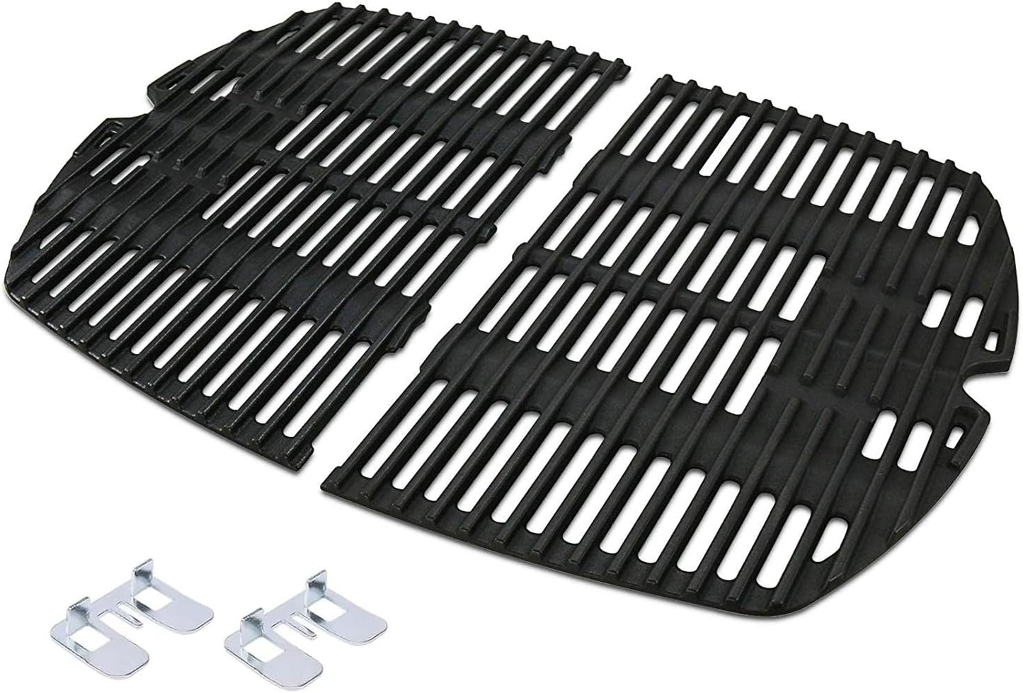 Shengyongh CC7645 (2-Pack) 21.5 x 15.3 inches Cast Iron Cooking Grid Grates Replacement for Weber Q200 Series, Q2000 Series, Q2200, Q2400, 53060001 Grill Models, Replacement for Weber 7645