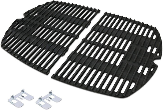 Shengyongh CC7645 (2-Pack) 21.5 x 15.3 inches Cast Iron Cooking Grid Grates Replacement for Weber Q200 Series, Q2000 Series, Q2200, Q2400, 53060001 Grill Models, Replacement for Weber 7645