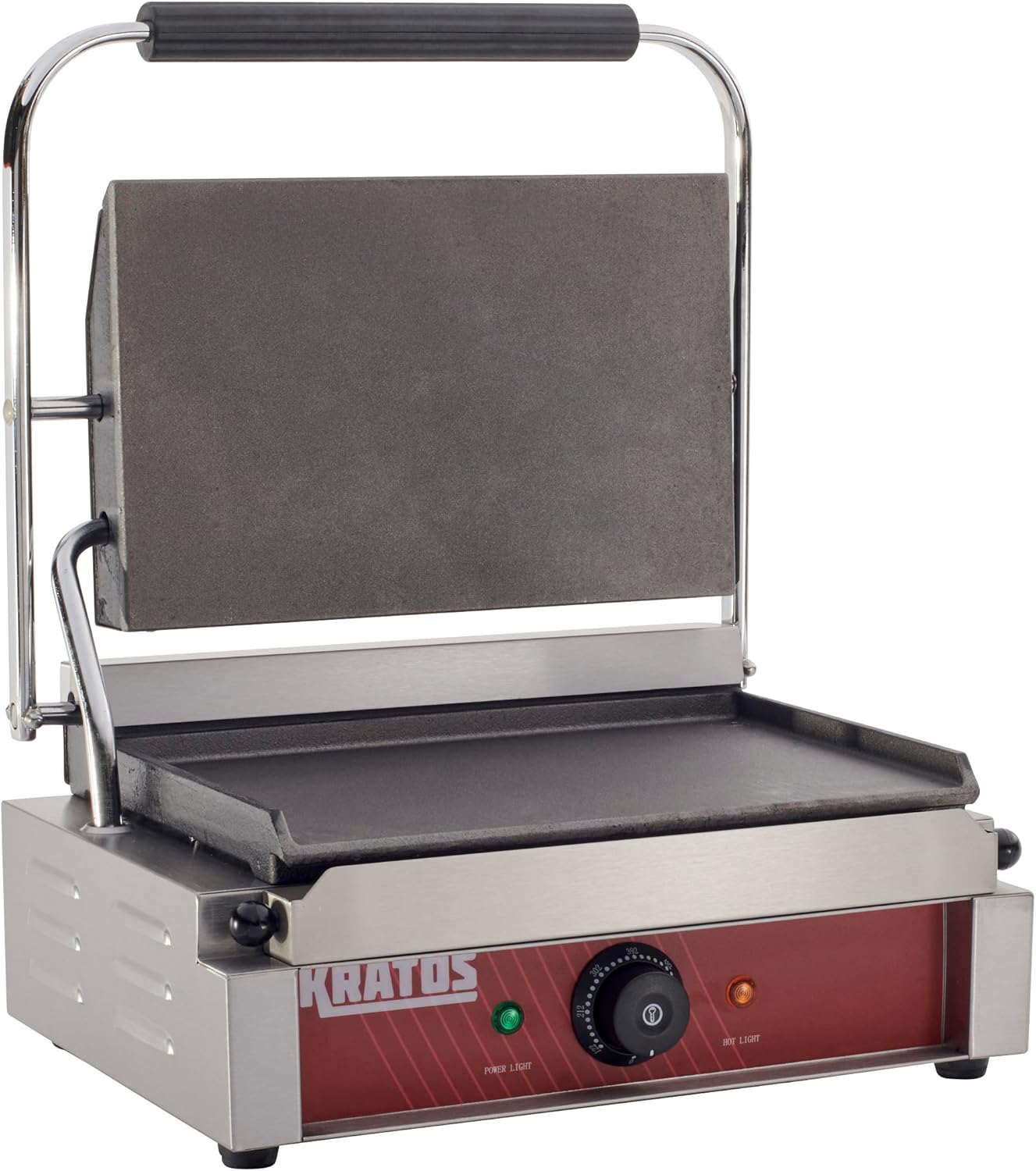 Kratos Commercial Electric Panini Sandwich Grill with Smooth Plates, 14" x 9" Cooking Surface, Commercial Countertop Panini Press, 120V, 1750W (29Y-021)