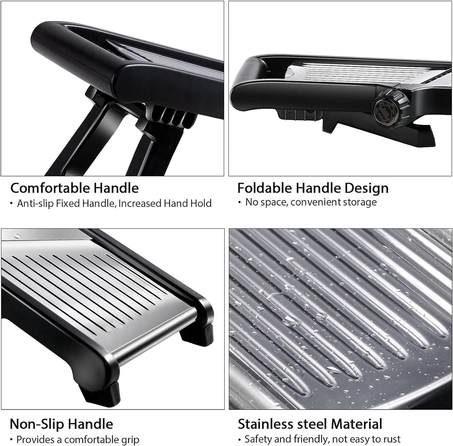 MASTERTOP Mandoline Slicer Adjustable Stainless Steel Food Slicer for Kitchen Vegetable Slicer Onion Potato Fruit French Fry Cutter Potato Chip Julienne Slicer with Cut Resistant Gloves