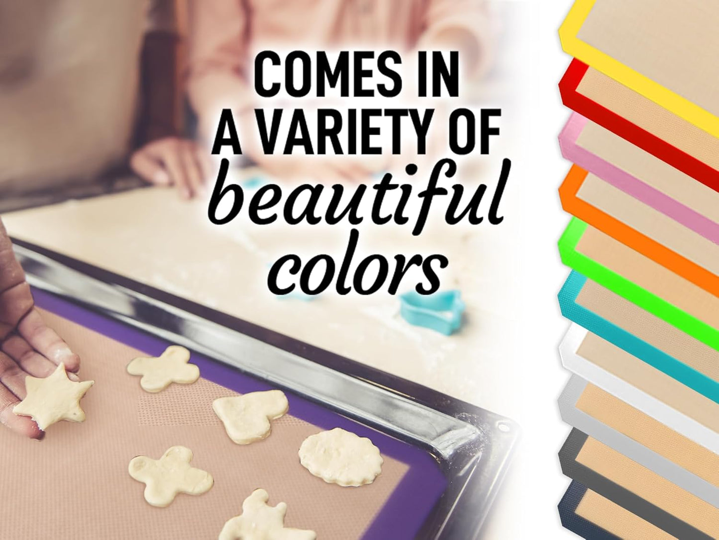 Zulay Kitchen 16.5"x11.6" 2-Pack Silicone Baking Mat - Reusable Nonstick Baking Sheet - Dark Gray