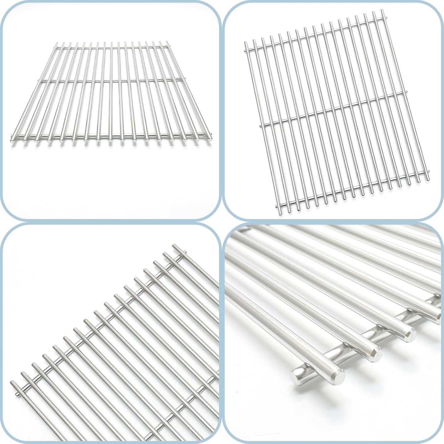 15" Stainless Steel 2 Grid Grates Replacement Parts for Broil King 9865-54, 9453-57, 9453-54, 9453-64, 9869-74c, 945584 Broil-Mate, Huntington, Crown, Sterling 20, 20B, 40, 70, 90 Gas Grill