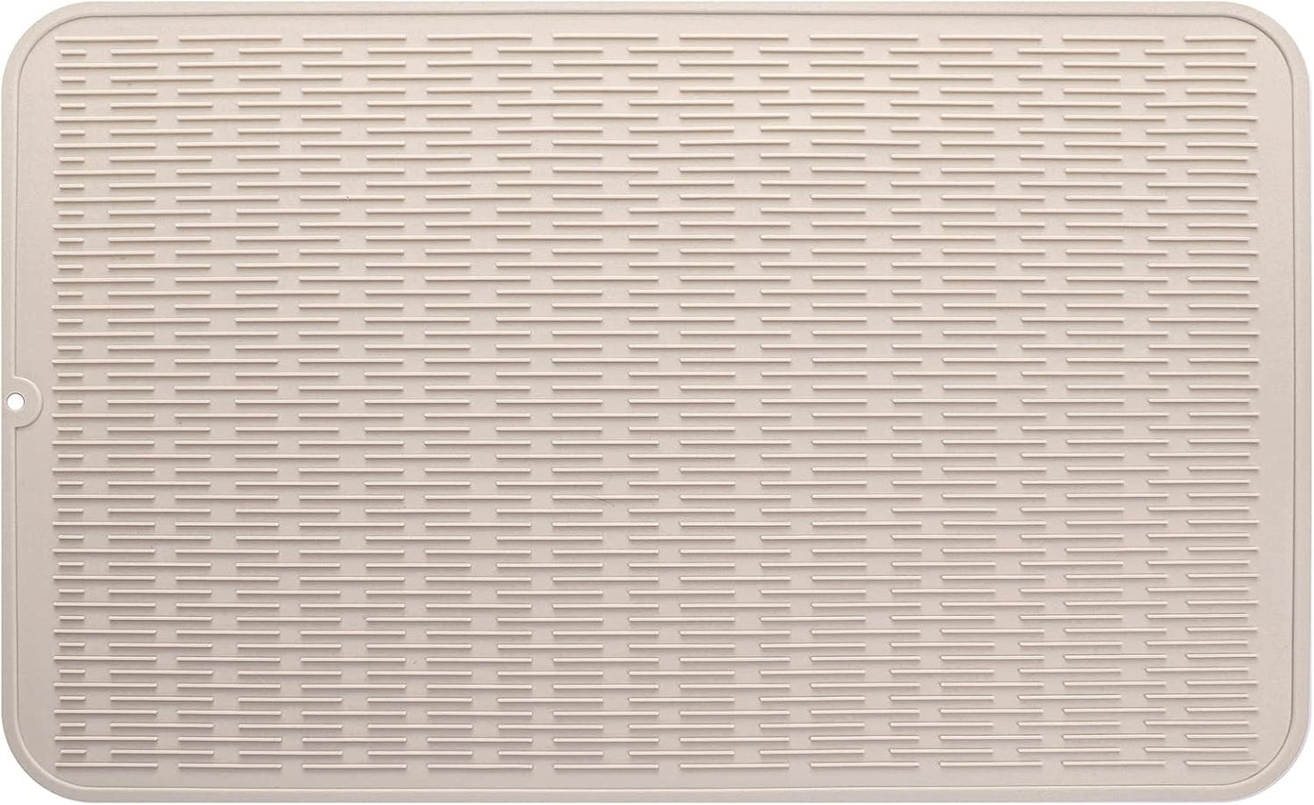 Silicone Dish Drying Mat for Multiple Usage,Easy clean,Eco-friendly,Heat-resistant Silicone Mat for Kitchen Counter or Sink,Refrigerator or Drawer Liner Tapioca 3XL 28 inches x 18 inches