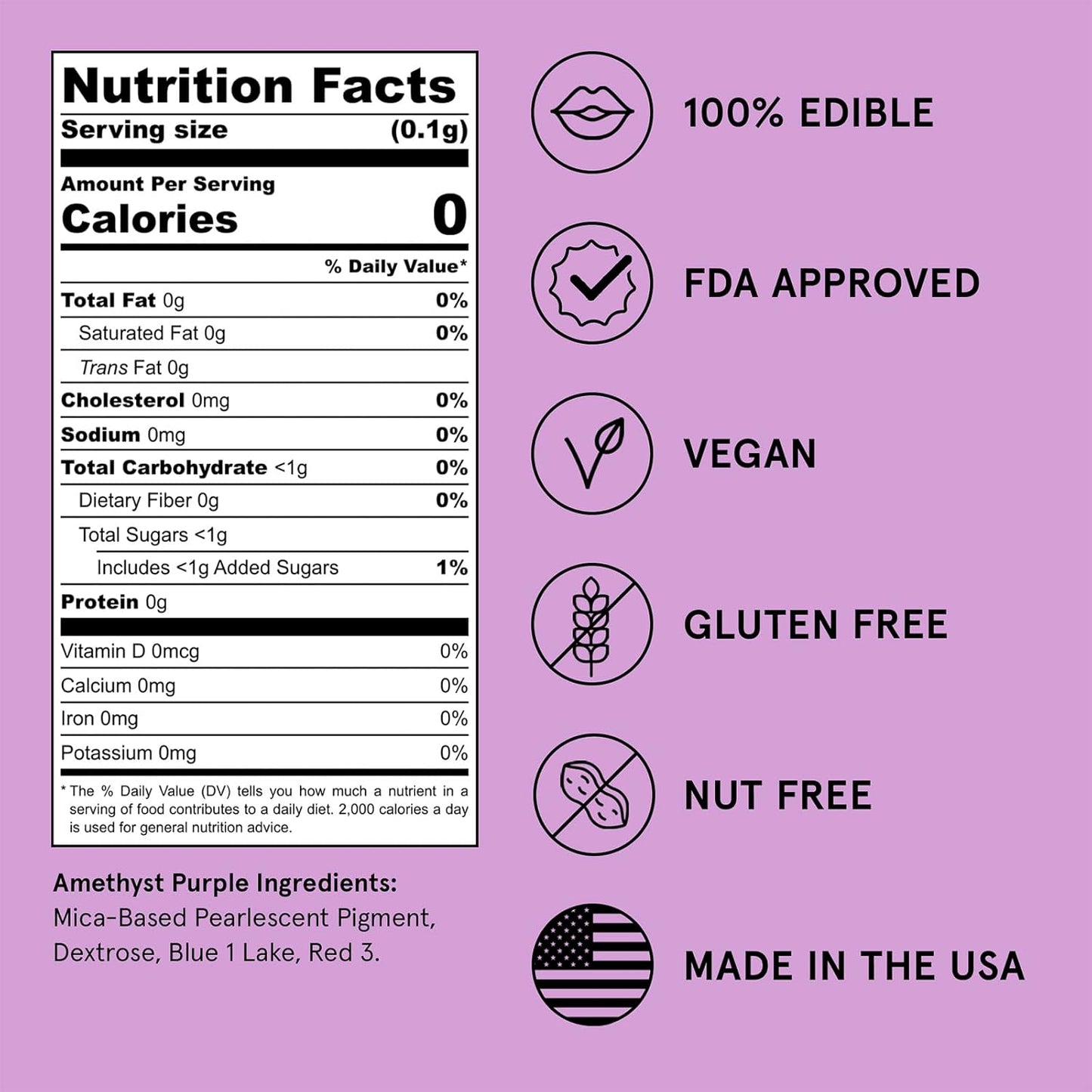 Fancy Sprinkles Halloween Amethyst Purple Premium Edible Glitter, 100% Edible Glitter for Sparkling Food & Drinks No Taste or Texture (4gm)