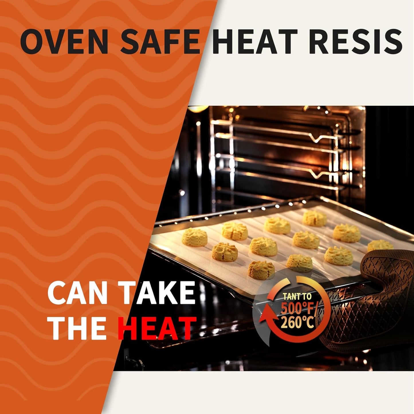 KitchenRaku Silicone Baking Mat, 16.5"x11.6" Non Stick Reusable Silicone Cooking Mat, BPA Free Baking Sheet for Cookies, Macarons Bread & Pastry, Toaster Pad Set of 2