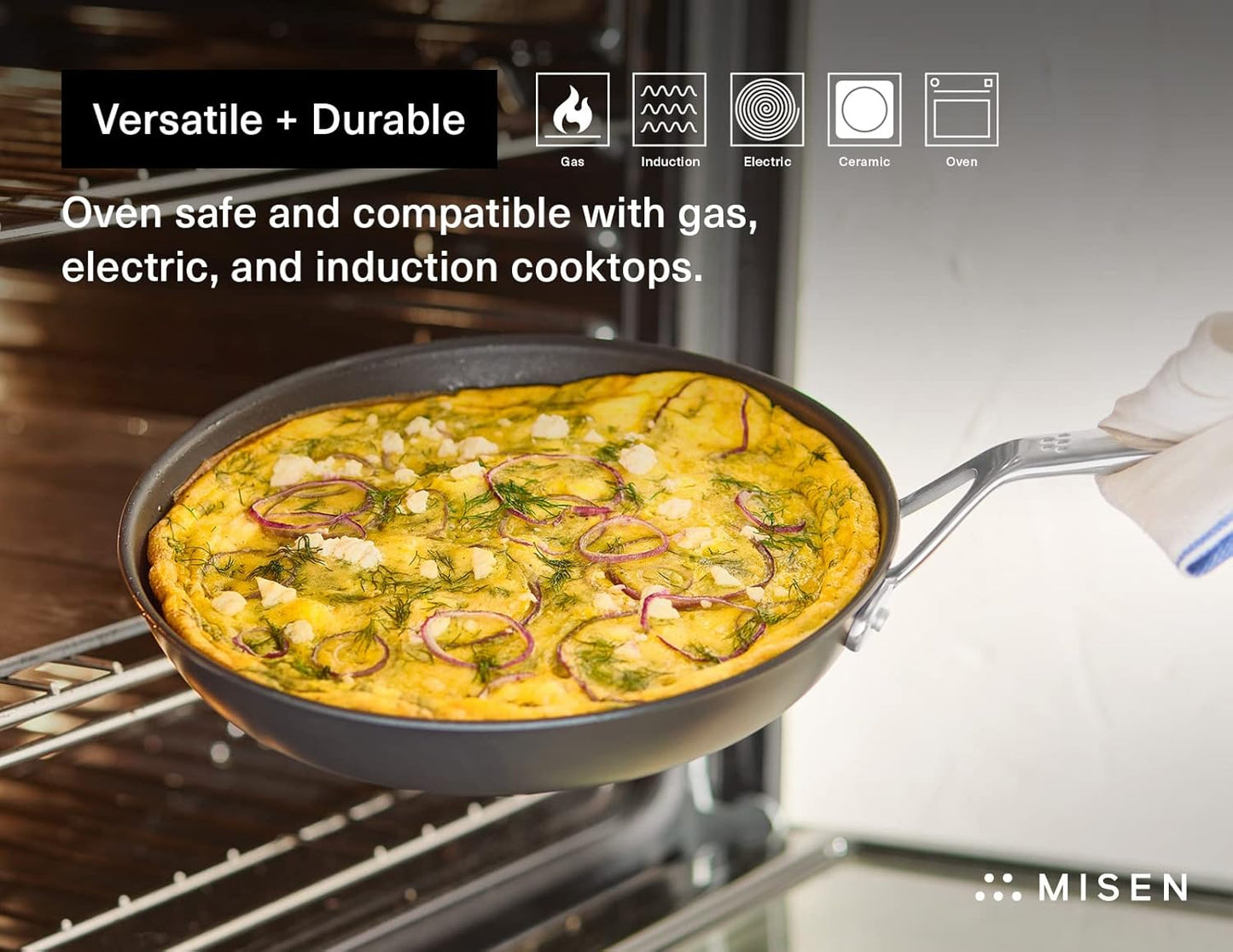 Misen Premium Nonstick Frying Pan 8 Inch - Premium Skillet for Meat, Vegetables, Eggs, and More - Tough, Long Lasting, Non Stick Coating for Easy Cooking and Quick Clean Up