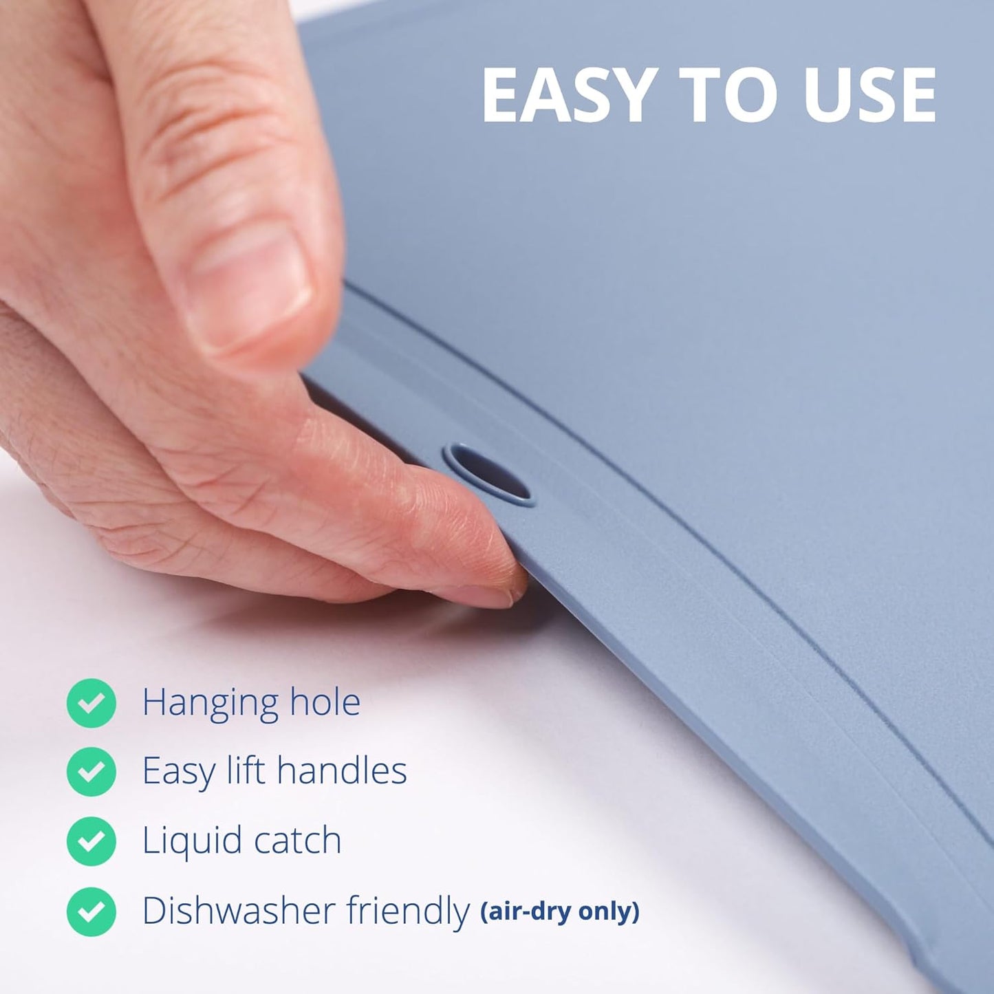 Blue Ginkgo TPU Cutting Mat [Medium] – Korean-Made Flexible, Knife-Friendly, Durable Kitchen Cutting Board (Blue)