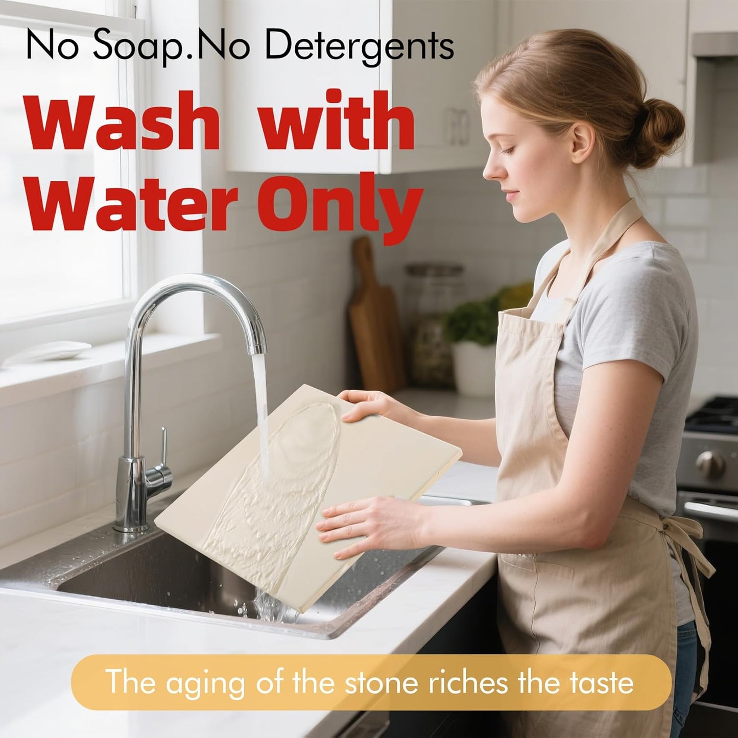 14" Square Pizza Stone, Heavy Duty Cordierite Pizza Pan for Grilling & Pizza Oven, High Temperature Resistant Baking Stone for Pizza, Bread, Meat