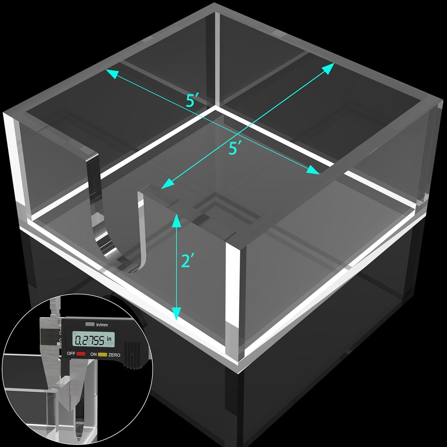 Rubtlamp 1Pcs Acrylic Napkin Holder Bathroom - 0.27Inch Thickness Acrylic Guest Towel Holder - Hand Towel Tray for Kitchen, Parties, Weddings, Party, Hotel, Restaurant（Clear, 5.5”X5.5”X2.5”）