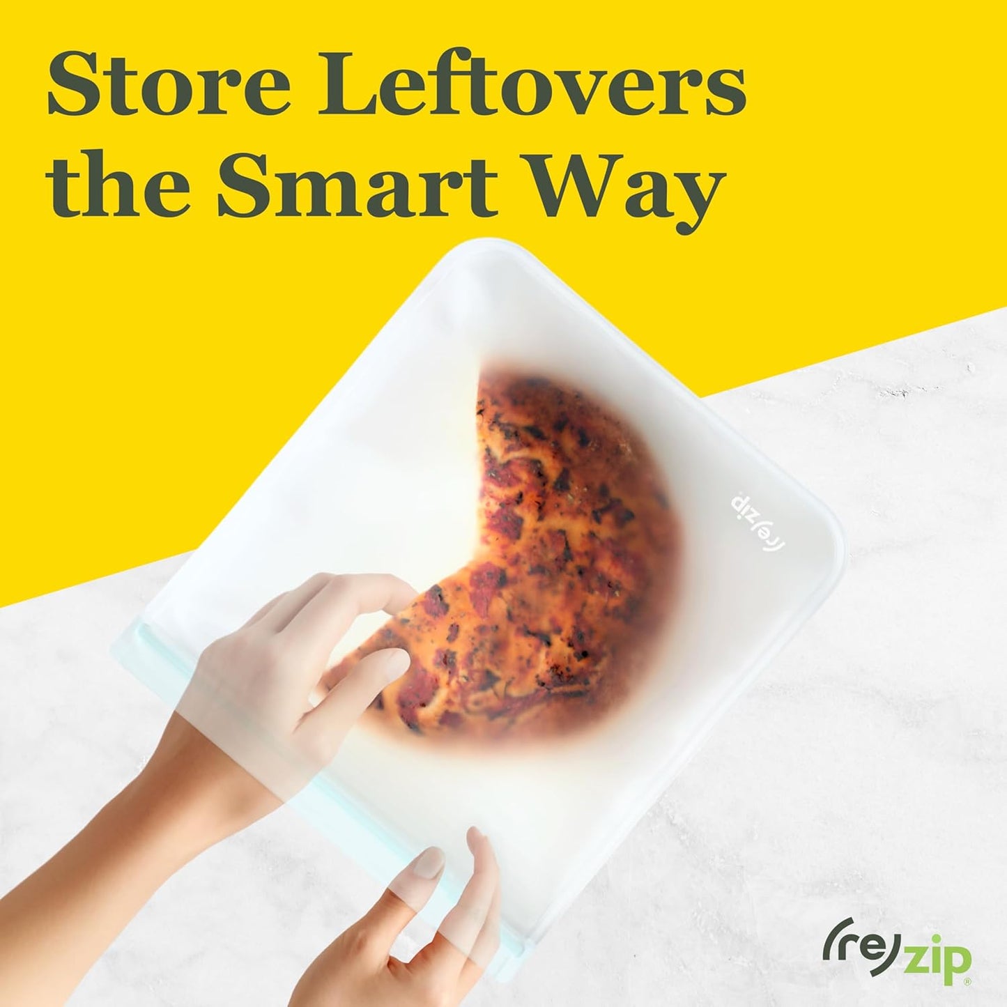 (re) zip Gallon Reusable Bags | BPA-Free, Food Grade, Leakproof, Freezer and Dishwasher Safe | Holds 16 Cups / 128 Fl Oz | 8-Pack (Clear)