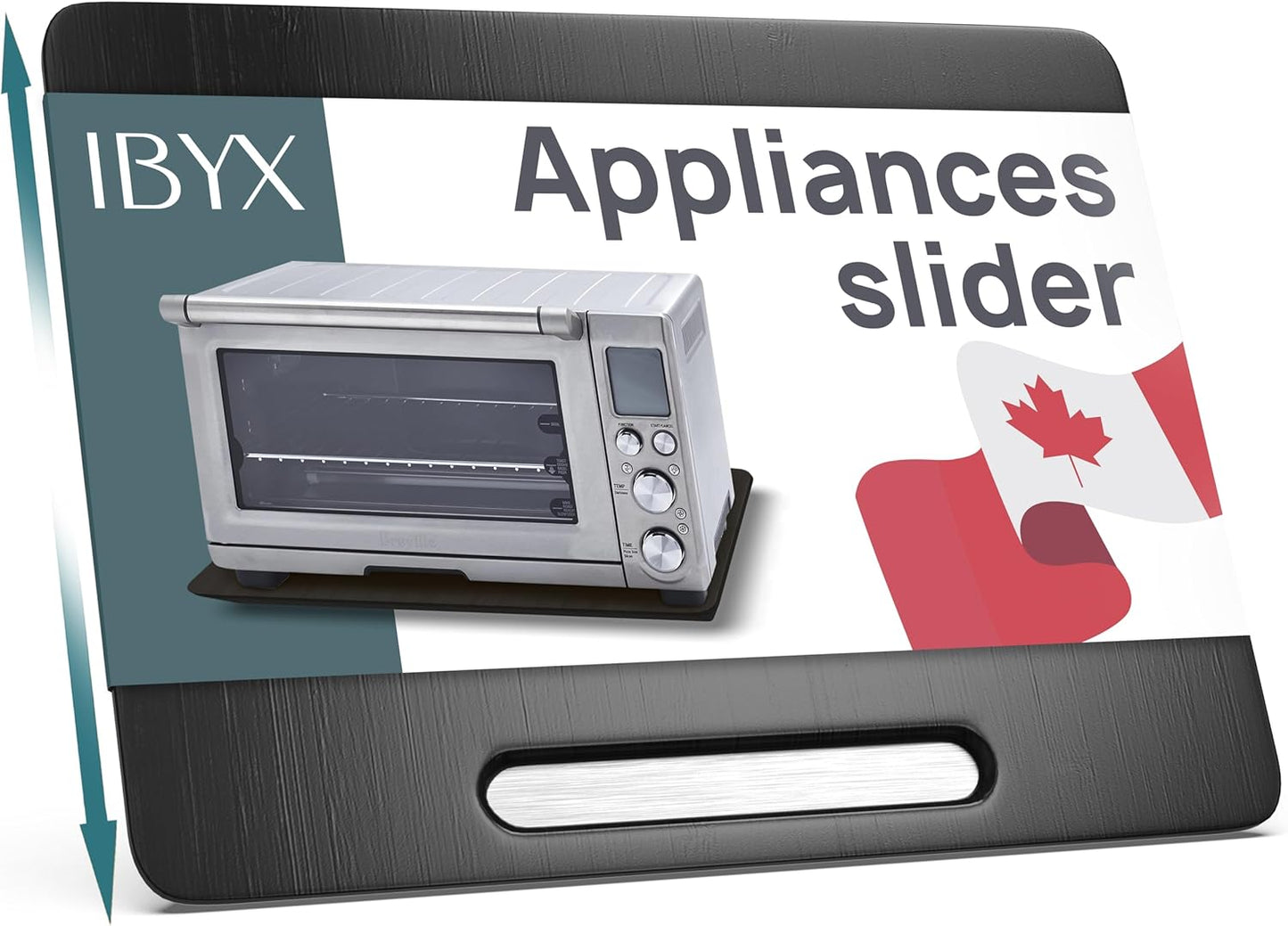 Ibyx Elegant Sliding Tray for Your Coffee Maker & Heavy Kitchen Appliances - Sturdy, Slides Easily from Under The Cabinet (Black, 21" W x 15" D)