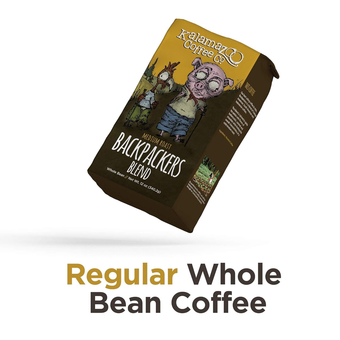 KALAMAZOO COFFEE COMPANY Whole Bean Coffee Variety Pack - Hazelnut, Backpackers Blend, & Papua New Guinea | 12oz Bag (3 Pack)