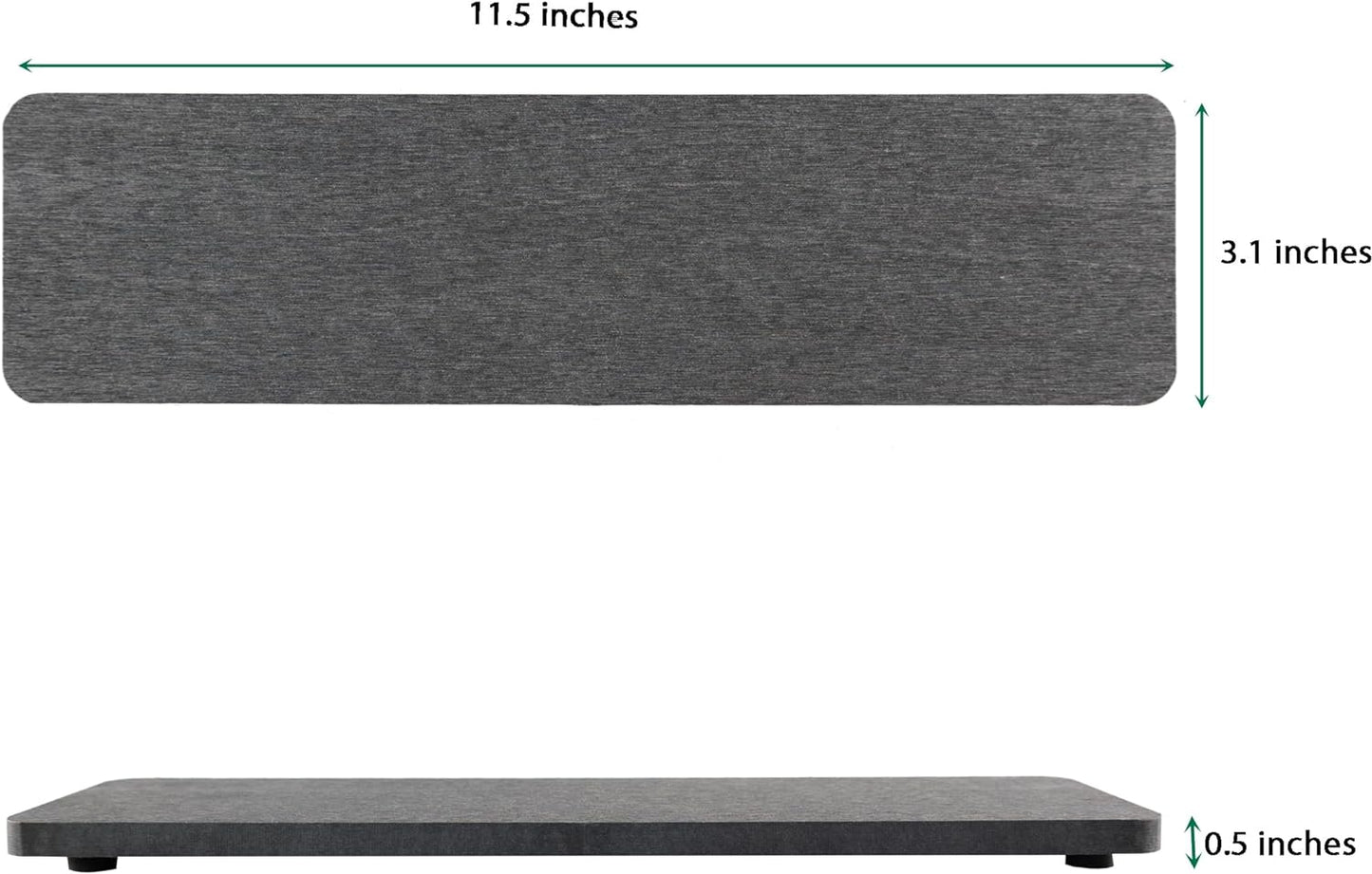 2 Pcs Water Absorbing Stone Trays, Kitchen/Bathroom Sink Soap Dish, Diatomite Tray Used for Hand Soap & Cosmetic Bottles in The Modern Home, 3.15" W x 11.8" L, Dark Gray