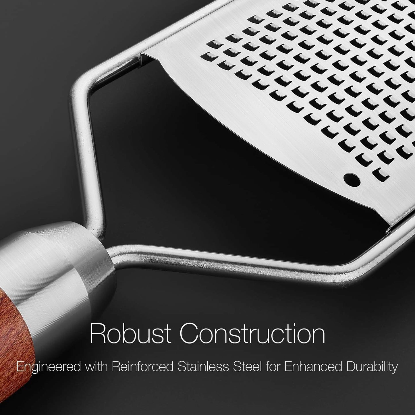 Professional-Grade Lemon Zester with Fine Blades, Lightweight Cheese/Vegetable Grater, Solid Wood Handle Design - Rust-Resistant, Durable, Essential Kitchen Tool （A2）