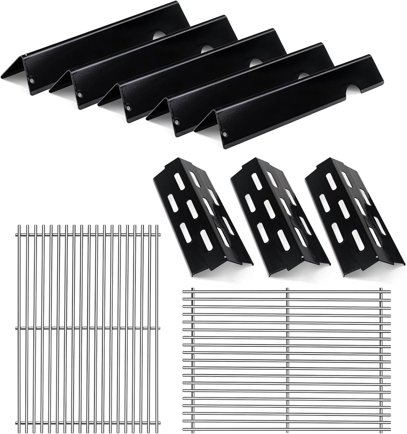 Stainless Steel Grill Grates for Weber Genesis ii Grill Parts 66032 Porcelain Enameled Flavorizer Bars Heat Deflector for Weber Genesis ii E-310 E-315 E-335 S-335 300 Series GS4 Grill Parts