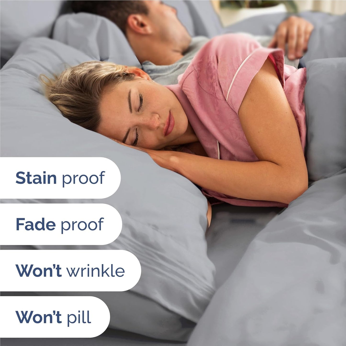 Full Size 4 Piece Sheet Set - Comfy Breathable & Cooling Bed Sheets Set - Hotel Luxury Bedding for Women, Men, Kids, Teens, Boys & Girls - Deep Pockets, Soft and Wrinkle Free - Oeko-Tex - Steel Blue