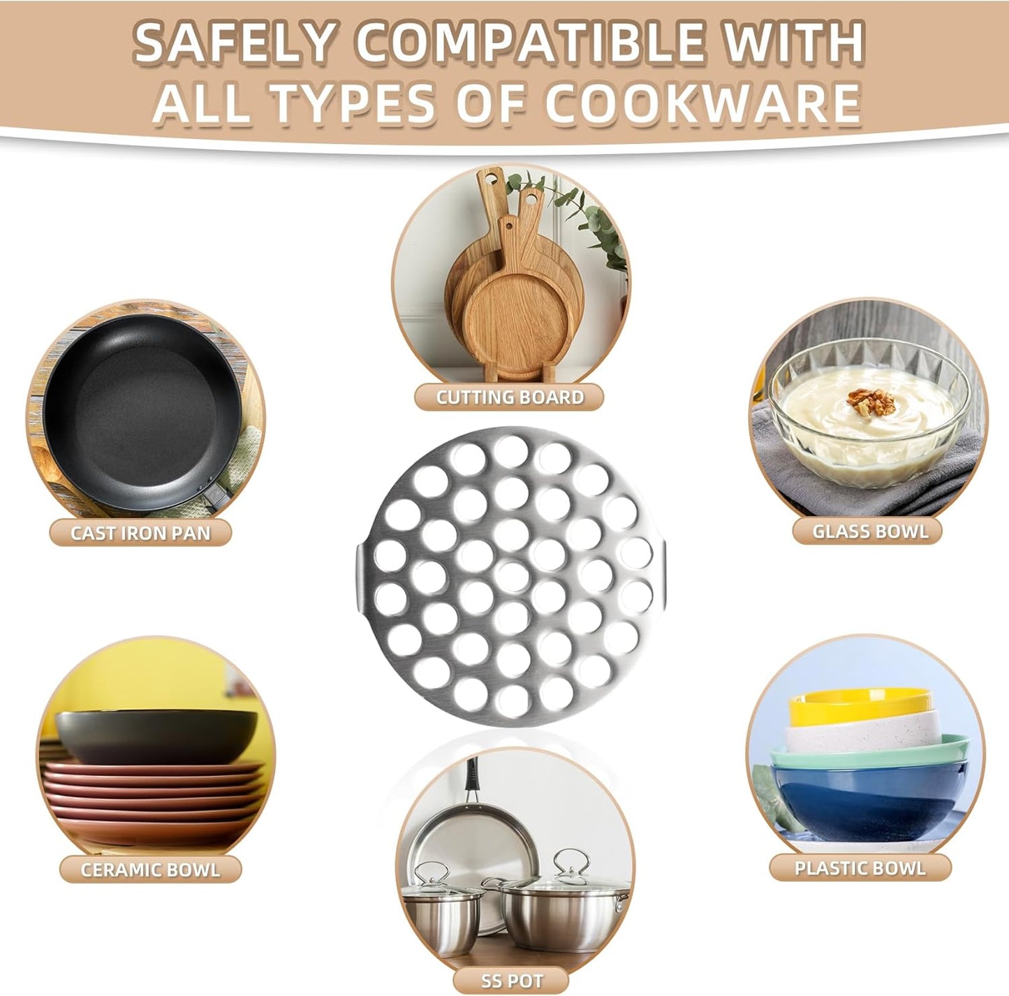 Potato Masher Stainless Steel,Wooden handle Potatoes Smasher, Manual Mashed Potato Masher Kitchen Tool for Avocado,Potatoes, Vegetables, 13.5Inch Long handle Large Heavy Duty Metal Mashing Utensil