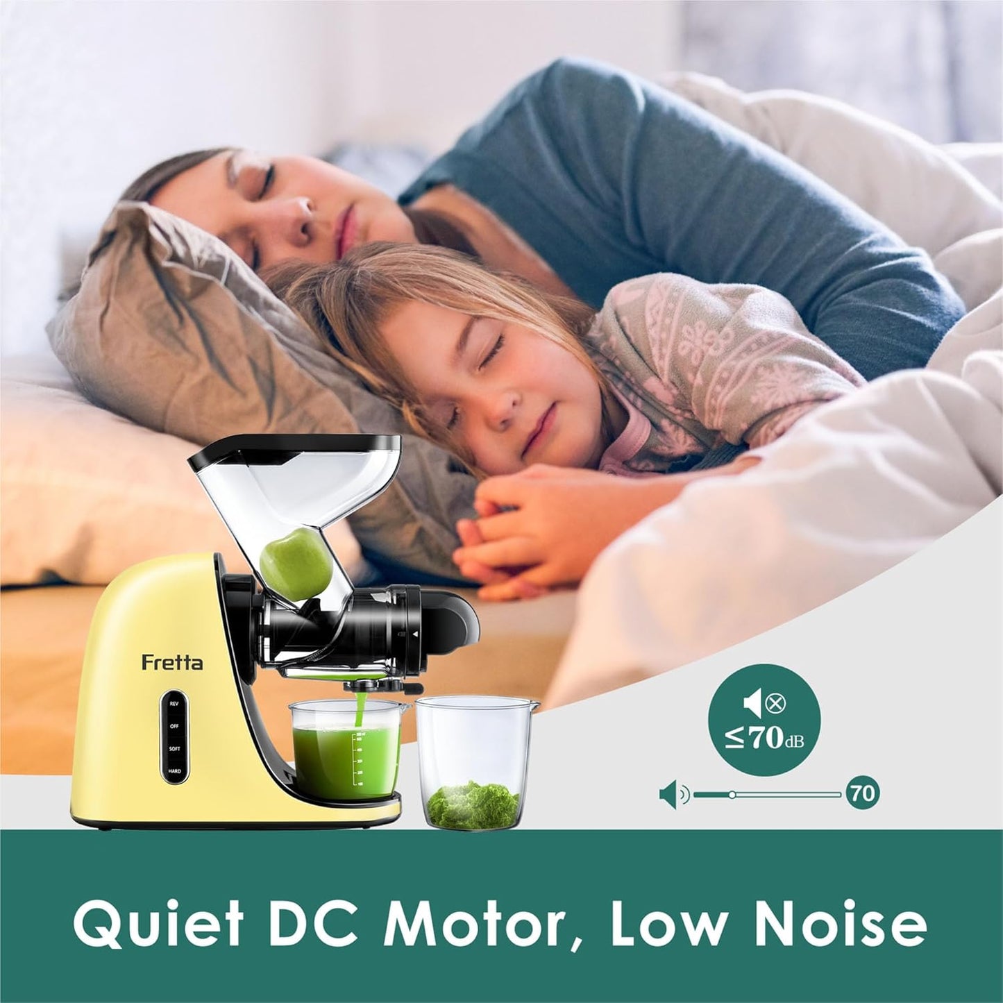 Slow Juicers, Cold Pressed Juicer Machine with 3-inch Large Feeding Chute,Masticating Juicer Machines Vegetable and Fruit,BPA Free, Powerfull 200w Motor(Yellow)