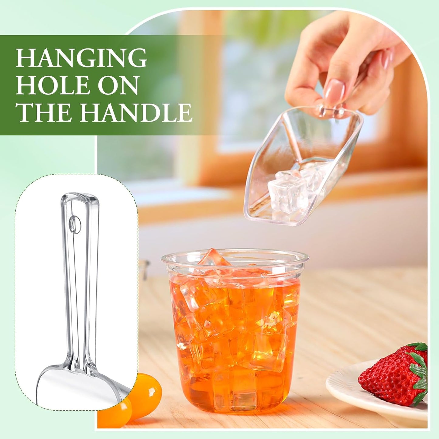 Roshtia 6 Pcs Plastic Serving Tongs Mini Kitchen Tongs Utility and Plastic Kitchen Scoops Clear Ice Scoop Mini Clear Buffet Scoop for Candy Dessert Buffet Ice Snack Coffee Tea