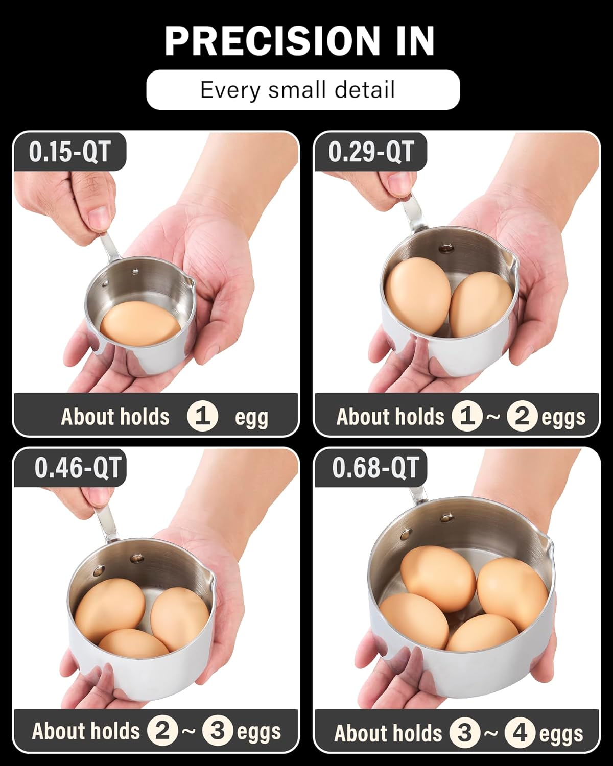 Cooks Standard Stainless Steel Butter Warmer 0.29 QT, Multi-Ply Clad Small Sauce Pan, 270ml Mini Butter Chocolate Milk Melting Pot with Pour Spout Cooking Pot ideal for Chefs, Baristas