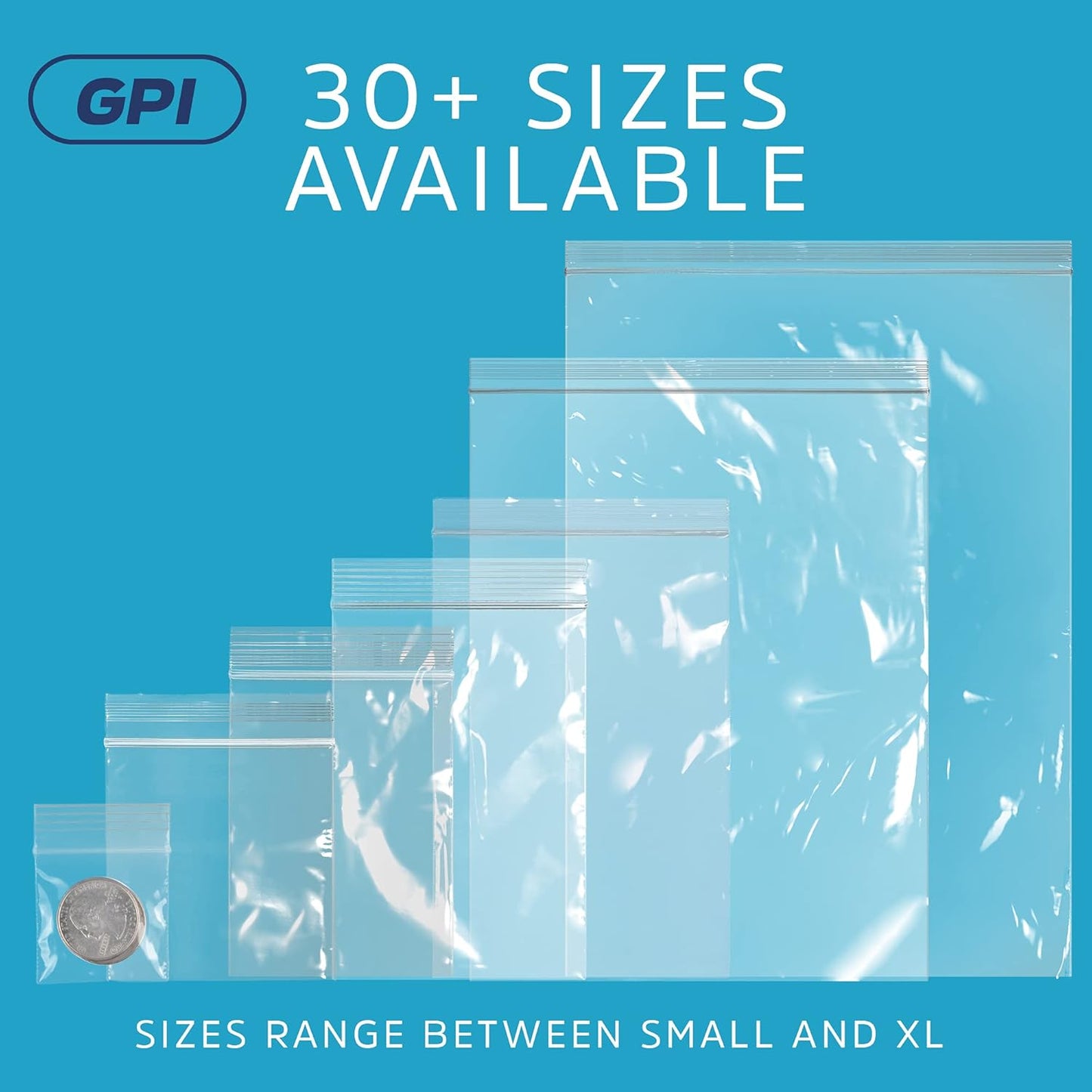GPI Case of 1000, 12" X 18" Clear Plastic Reclosable Zip Bag - Bulk 2 Mil Thick Strong & Durable Poly Baggies with Resealable Zip Top Lock For Travel, Storage, Packaging & Shipping.