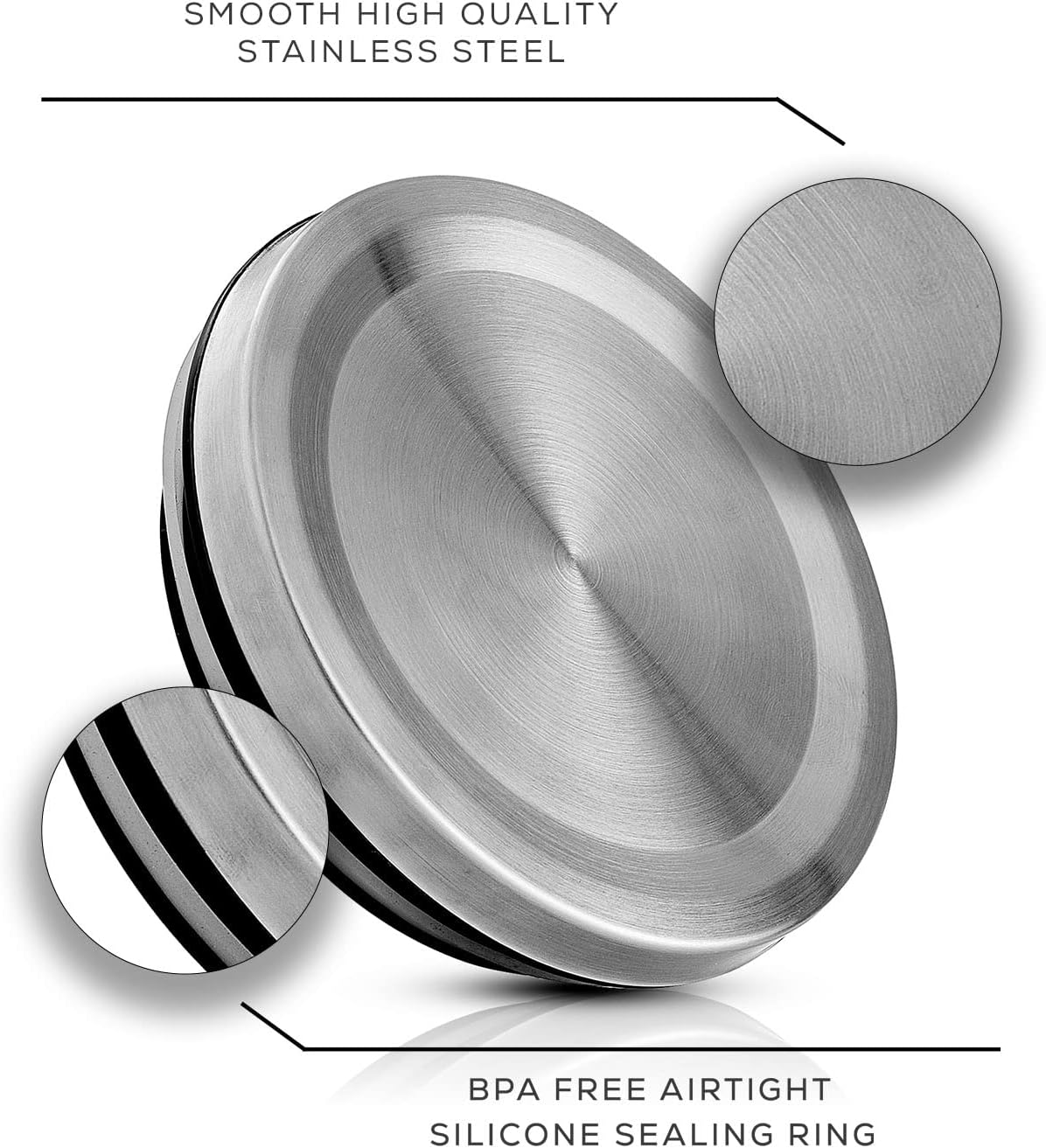 JoyJolt Kitchen Canister Set. 6 Glass Jars with Lids (Stainless Steel) Lids. Airtight Food Storage Containers for Pantry or Counter. Versatile Pantry Organization, Sugar Container or Cereal Canisters