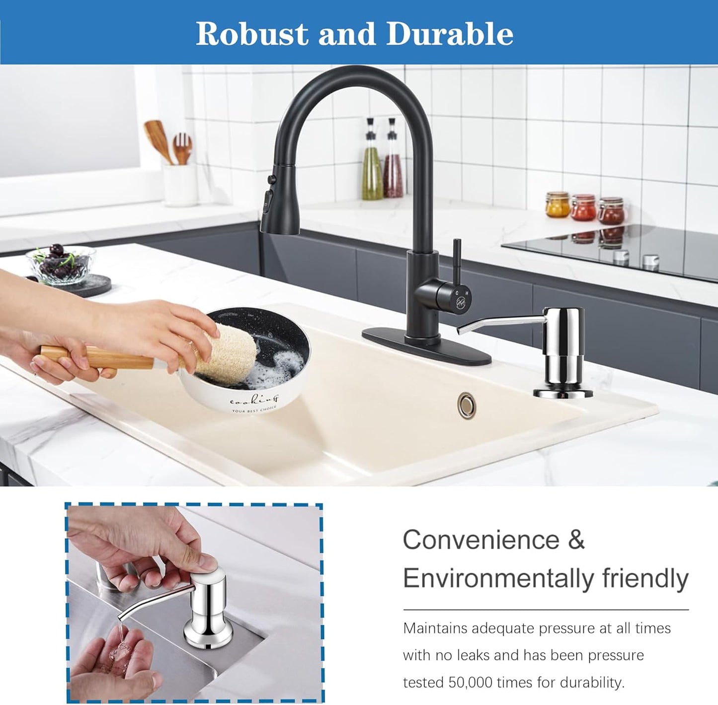 Ouest Dish Soap Dispenser for Kitchen Under Built-in Soap Dispenser Pump Bathroom with 300ML Bottle Electroplated