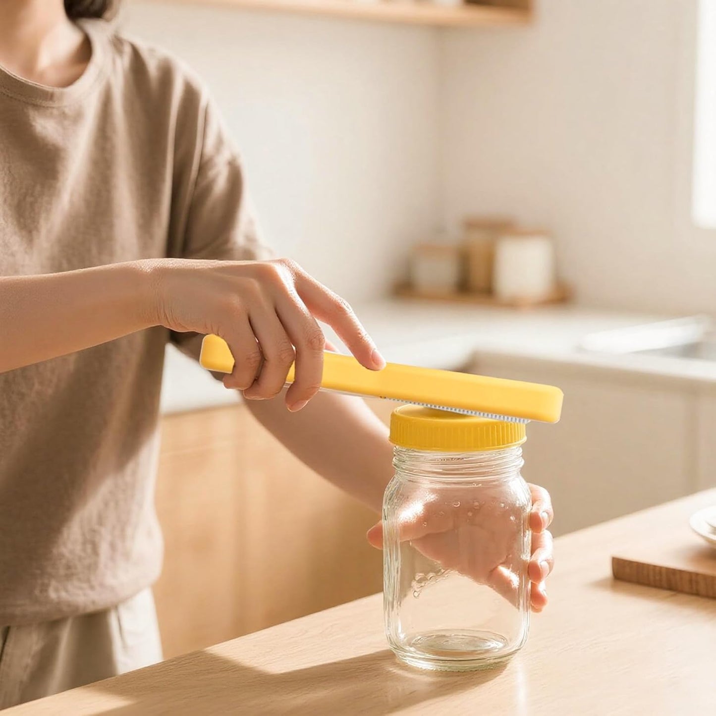 Li & Zhao Jar Opener Gripper for Weak Hands - Jar Lid Opener Grip Jar Opener Beer Bottle Opener Swing Away Can Opener Easy Twist Off Lid for Seniors with Arthritis Kitchen Gadgets(Orange)