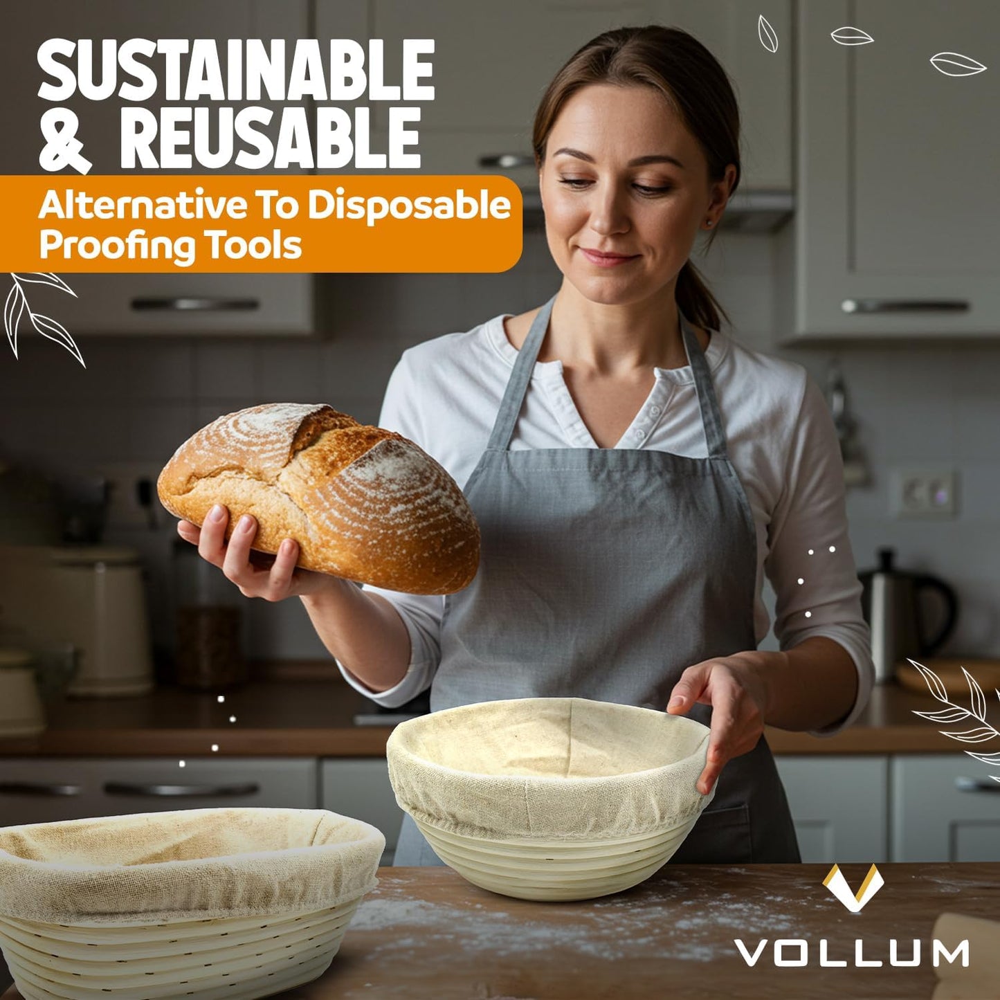 Banneton Bread Proofing Basket Sourdough Proofing Basket for Beginners & Professional Bakers, Handwoven Rattan Cane Bread Maker for Artisan Breads, 13.5 Inch x 3.5 In x 3 In, 0.5-lb Rectangular