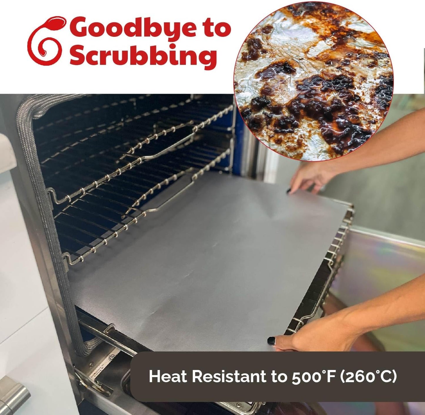 Cooks Innovations Non-Stick Oven Protector Mat - Heavy Duty Nonstick Oven Rack Liners to Protect Convection, Electric, Gas, & Microwave Ovens - BPA & PFOA Free Heat Resistant Baking Mat