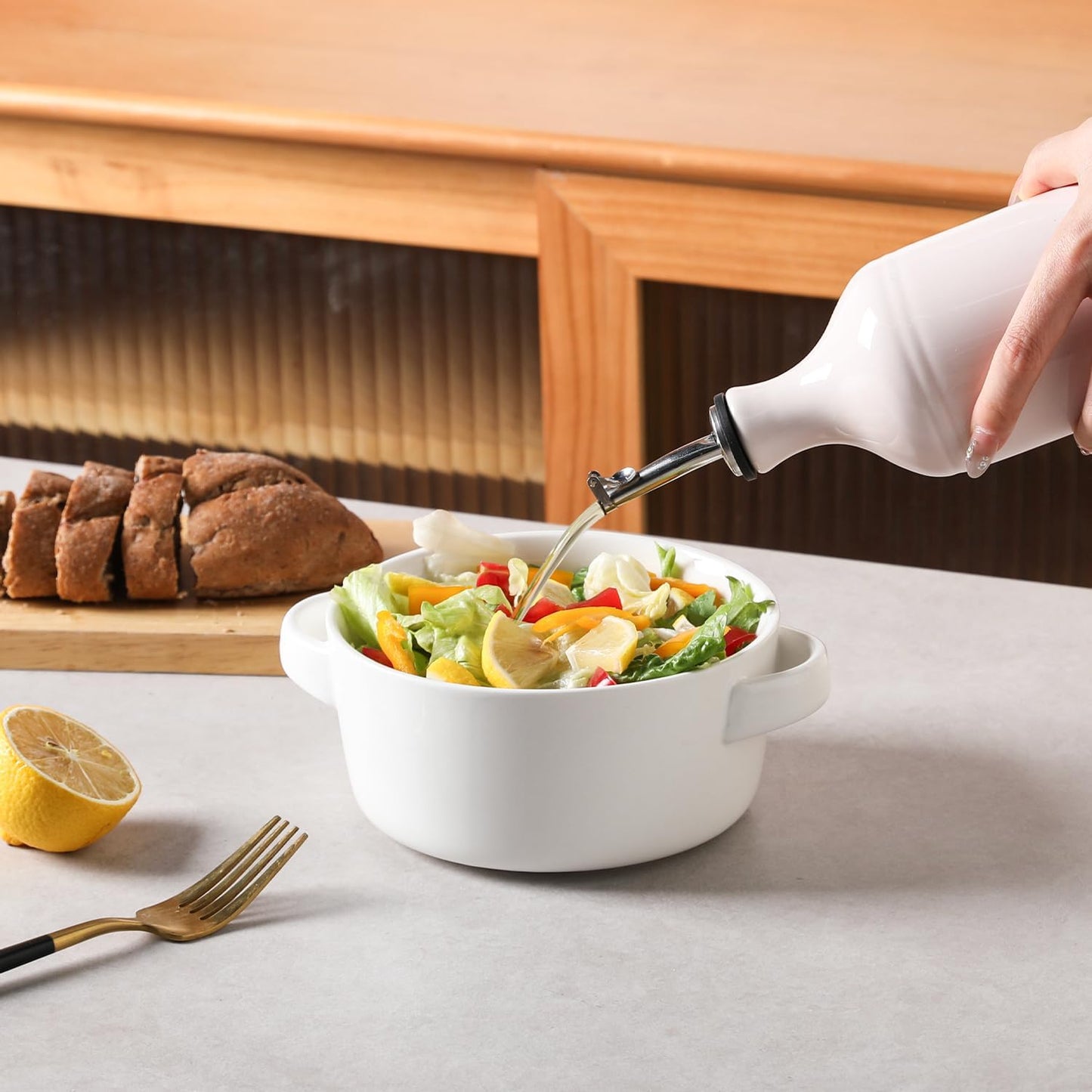 Sweejar Ceramic Olive Oil Dispenser Bottle, Opaque Oil Cruet Protects to Reduce Oxidation, Suitable for Storage Vinegar, Coffee Syrups & Other Liquids, Pack of 1, 15.5 Fl Oz (Rose Pink)