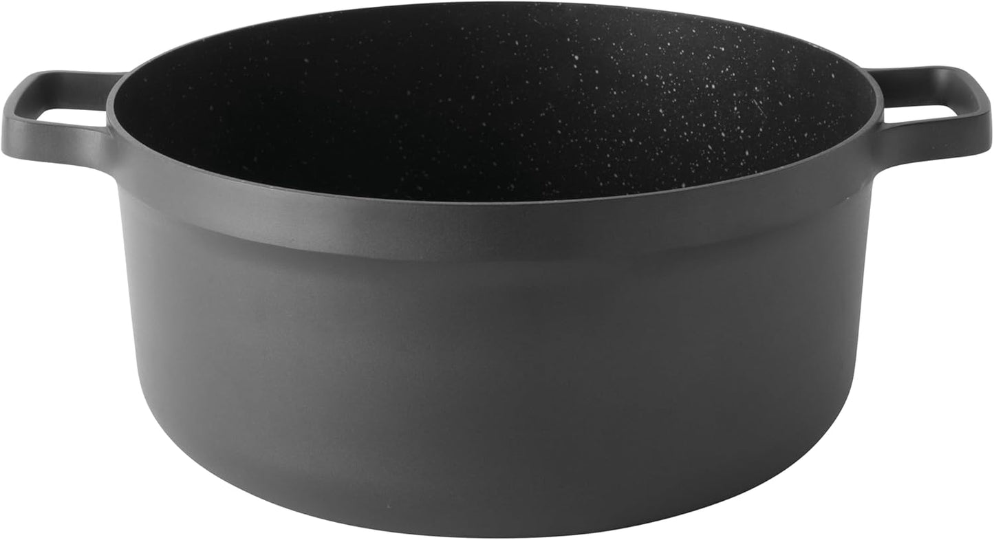 BergHOFF GEM Non-stick 11" Stockpot 7.7qt., Sturdy 2-Handle, Glass Lid, Ferno-Green, Non-Toxic PFOA-Free Coating, Ovensafe