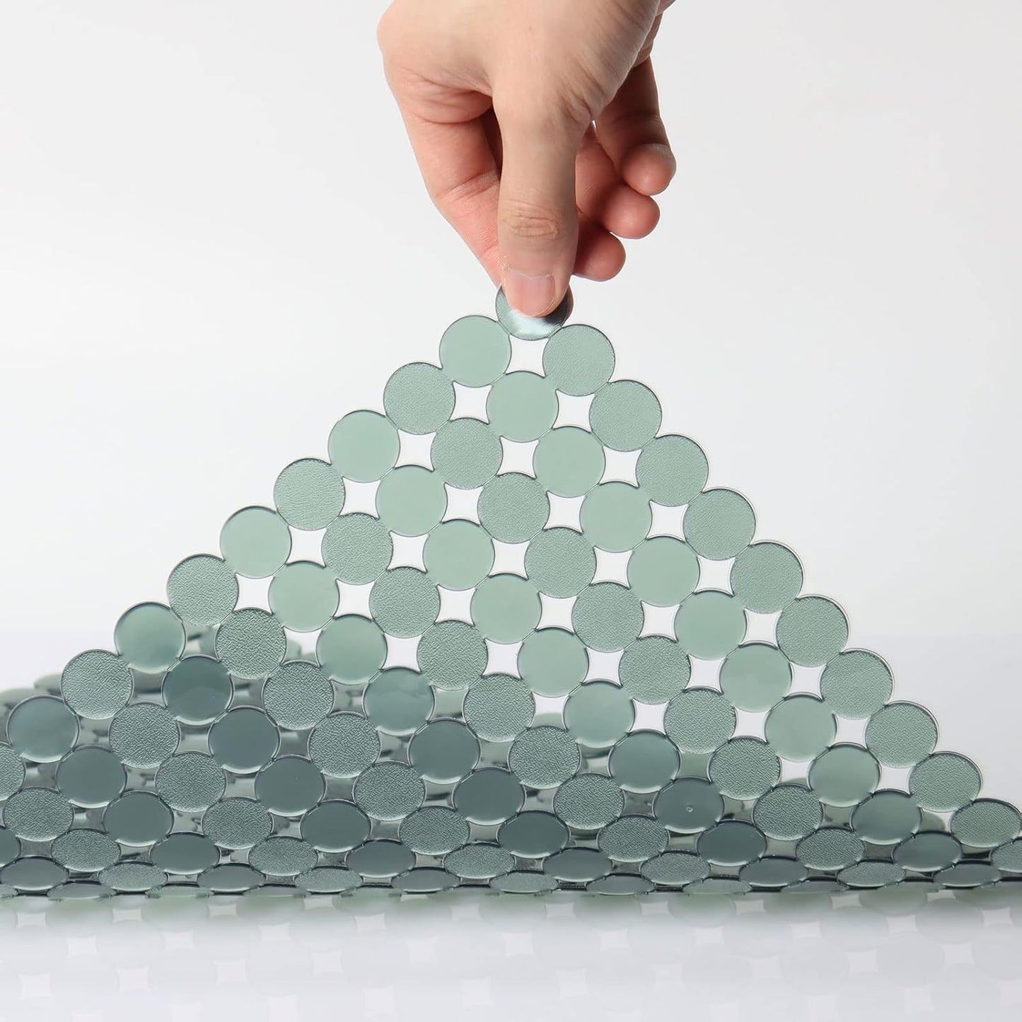 Qulable 2Pack Kitchen Sink Mat for Stainless Steel/Ceramic Sinks, PVC Eco-friendly Protectors for Bottom of Kitchen Sink, Adjustable, Fast Draining, Dots Design, 11.8x15.7 (Green)