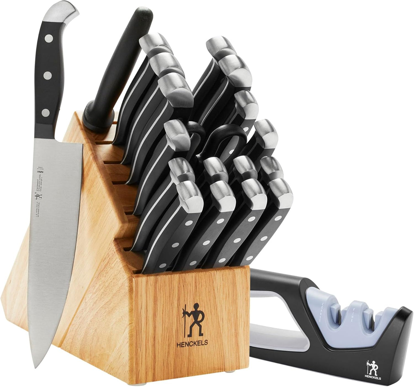 HENCKELS Statement Razor-Sharp 20-Piece Knife Set with Block, With Bonus Sharpener, German Engineered Informed by 100+ Years of Mastery