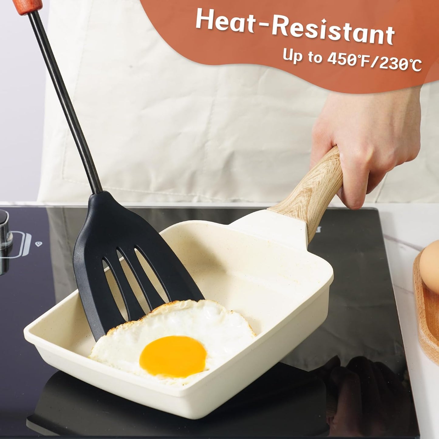 FJNATINH Silicone Wok Spatula,Turner,Ladle,Skimmer Set,Wok Tools, Wok Utensil,Non Stick Heat-Resistant Stainless Steel Cooking Utensils BPA Free Kitchen Utensils Cookware, Pack of 4,Black