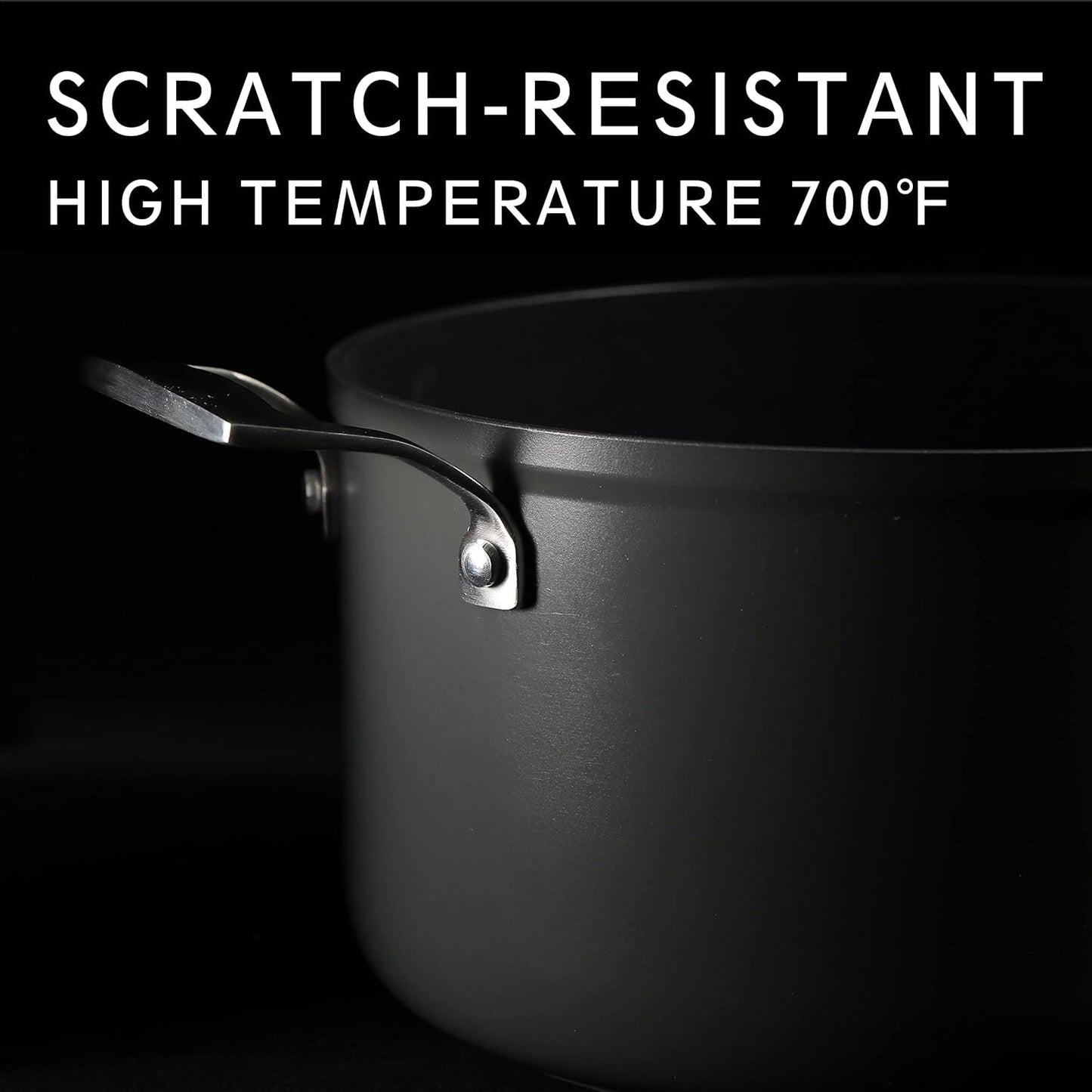 MSMK 3.5 Quart Non stick Sauce Pan with lid, Stay-Cool Handle, Burnt also Nonstick, PFOA Free Non-Toxic, Scratch-resistant, Induction Cooking Pot