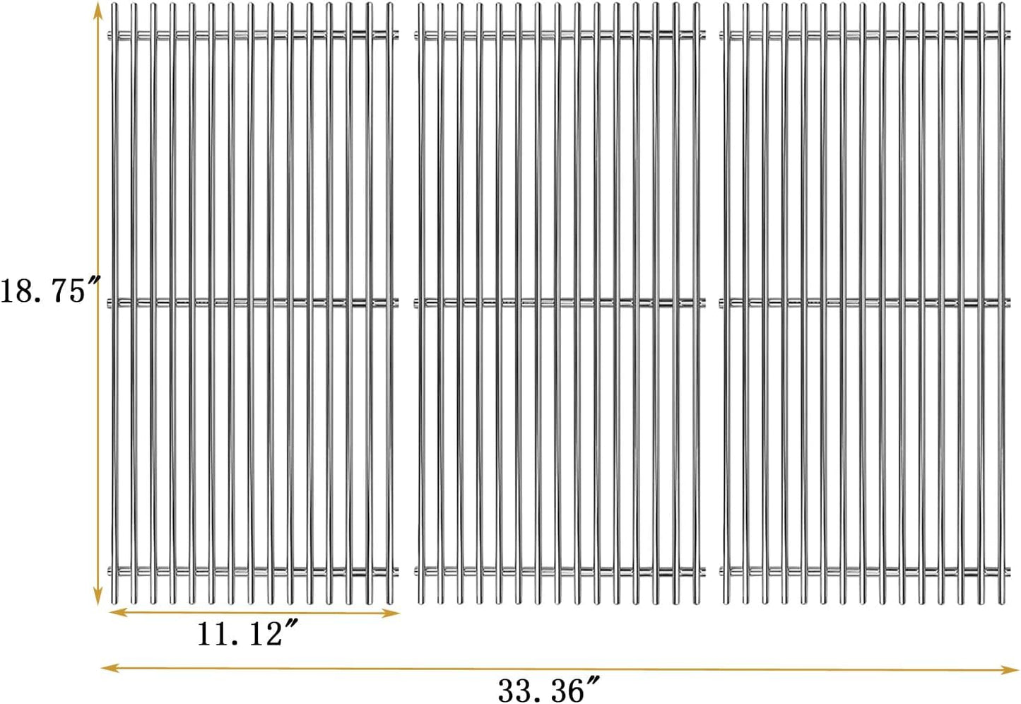 SF6089 (3-Pack) 18.7" SUS304 Cooking Grates for Weber Genesis II 400 and Genesis II LX 400, Genesis II/LX E410 E415 E435 E440 S410 S415 S435 S440 Series Grills, Replaces for Weber 66089