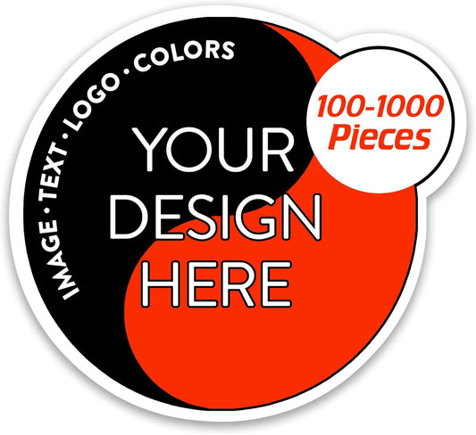 5-1000 Custom Vinyl Stickers - Upload Your own Image, Text, Design, Logo - Personalized Logo Labels for Handmade, Packaging, Bottle, Jars, Candle, Brand Stickers (Black, 2x2)