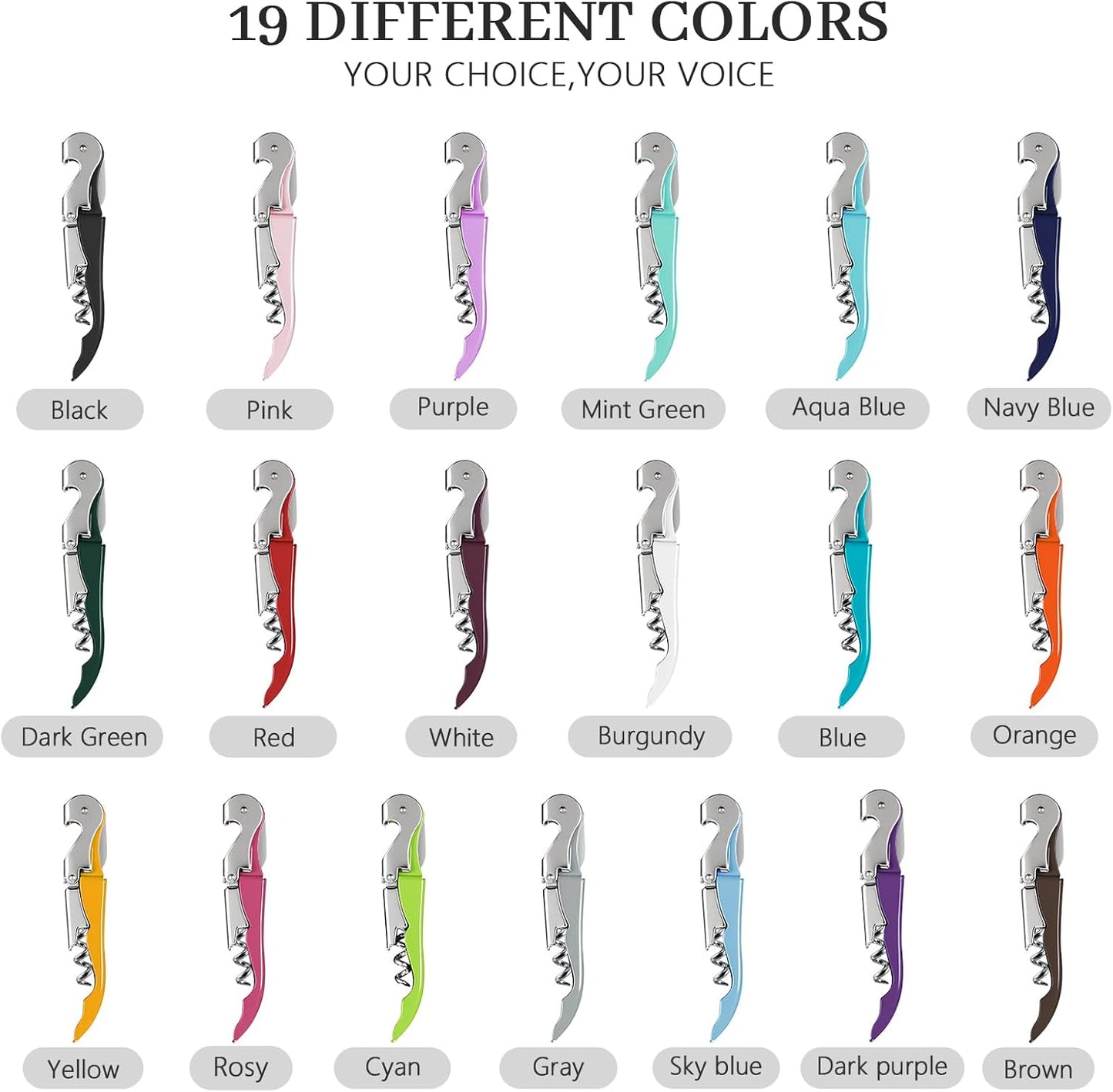 HYZ 2-Pack Wine Opener Waiter Corkscrew, Professional Wine Key for Servers, Bartender with Foil Cutter, Manual Wine Bottle Opener Double Hinged (Dark Purple)