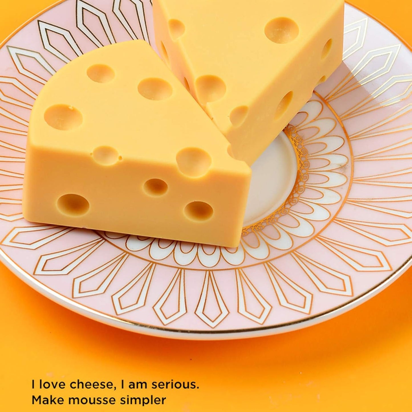 OCPO KITCHEN Cheese Silicone Baking Mold for Mousse Cake, CheeseCake, French Dessert, Pastry, Chocolate, Ice Cream, Pudding, Cake Decoration Mold, 3D Cheese Shape (8-Cavity)