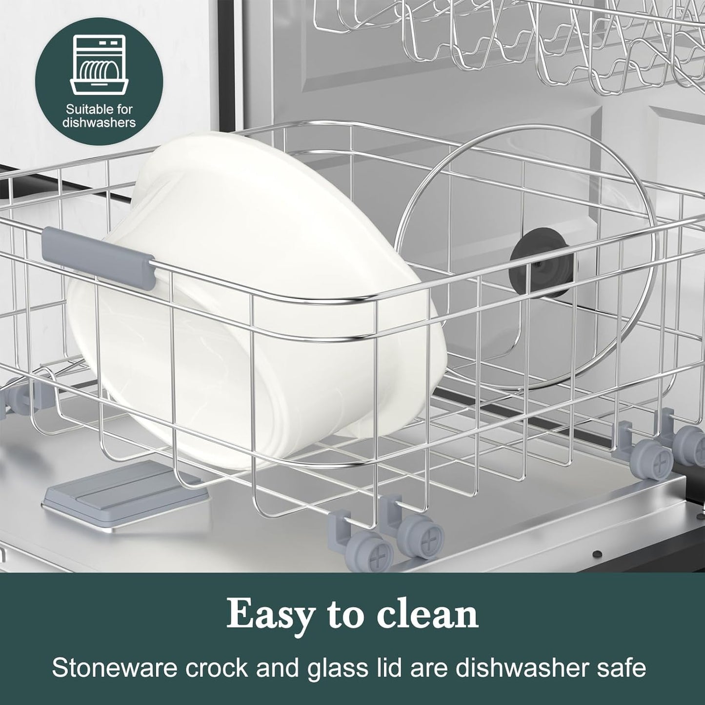 HOMECOOKIN 8-Quart Programmable Slow Cooker with Timer Keep Warm - Small Kitchen Appliance for Family Dinners - Serves 6+ People (Red Shell + White Ceramic Liner)