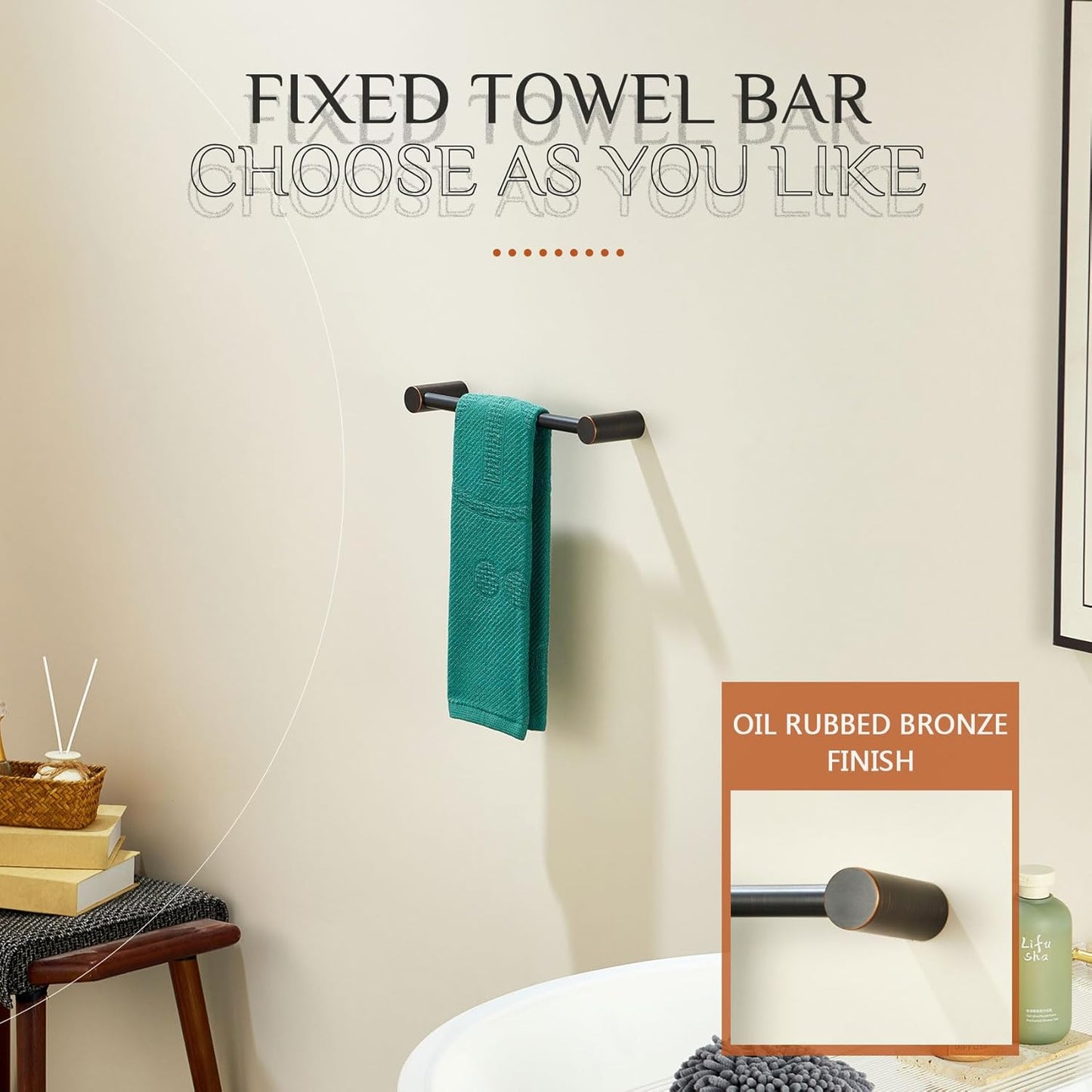 KOKOSIRI Bathroom Towel Holder 12-Inch Hand Towel Bars Wall Mounted Bathroom Hardware Accessories Oil Rubbed Bronze Stainless Steel, B4007ORB-L12