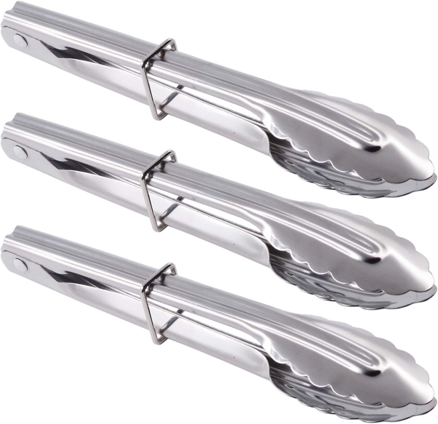 Mini Stainless Steel Serving Tongs Small Tongs for Serving Food Cooking Salad Grilling (7-Inch 3 Pieces)