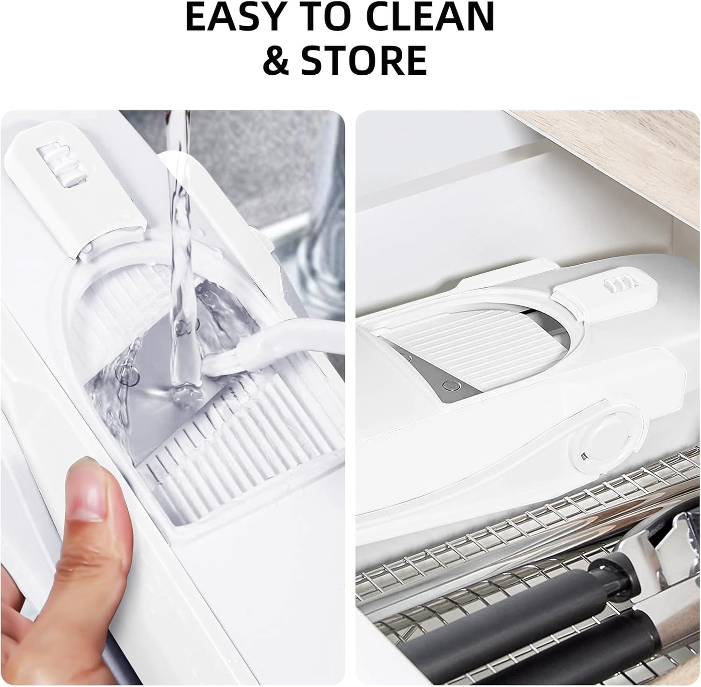 Safe Mandoline Slicer,Vegetable Potato Slice Food Cutter for Kitchen,Thickness Adjustable Upright Veggie Chopper for Fast Meal prep