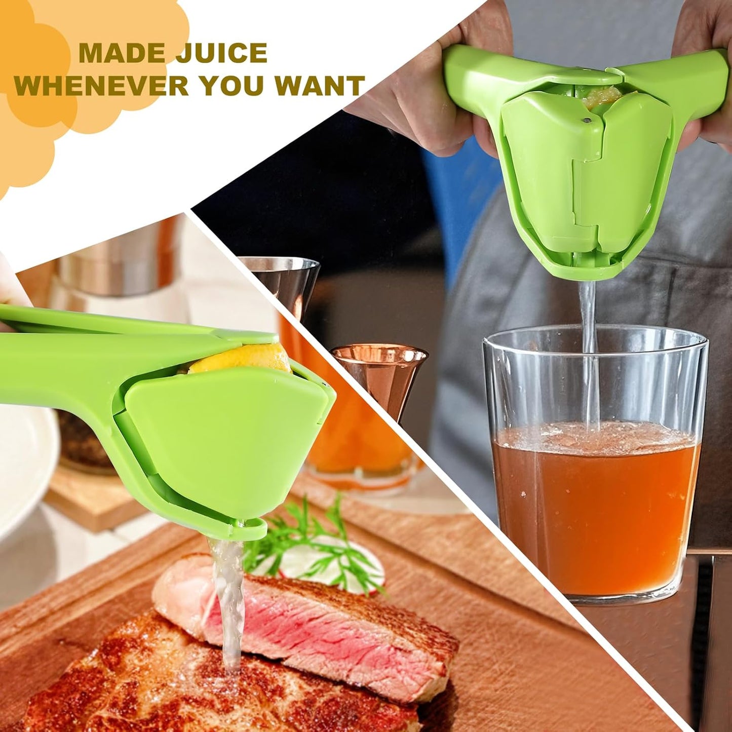 Lemon Squeezer, Effective Squeezing Juice Press, Easy-to-Use, Sturdy Flat Manual Lemon Juicer, Lime Squeezer, Citrus Juice Presser, to Squeeze Lemons, Limes, Citrus, oranges And Other Fruits