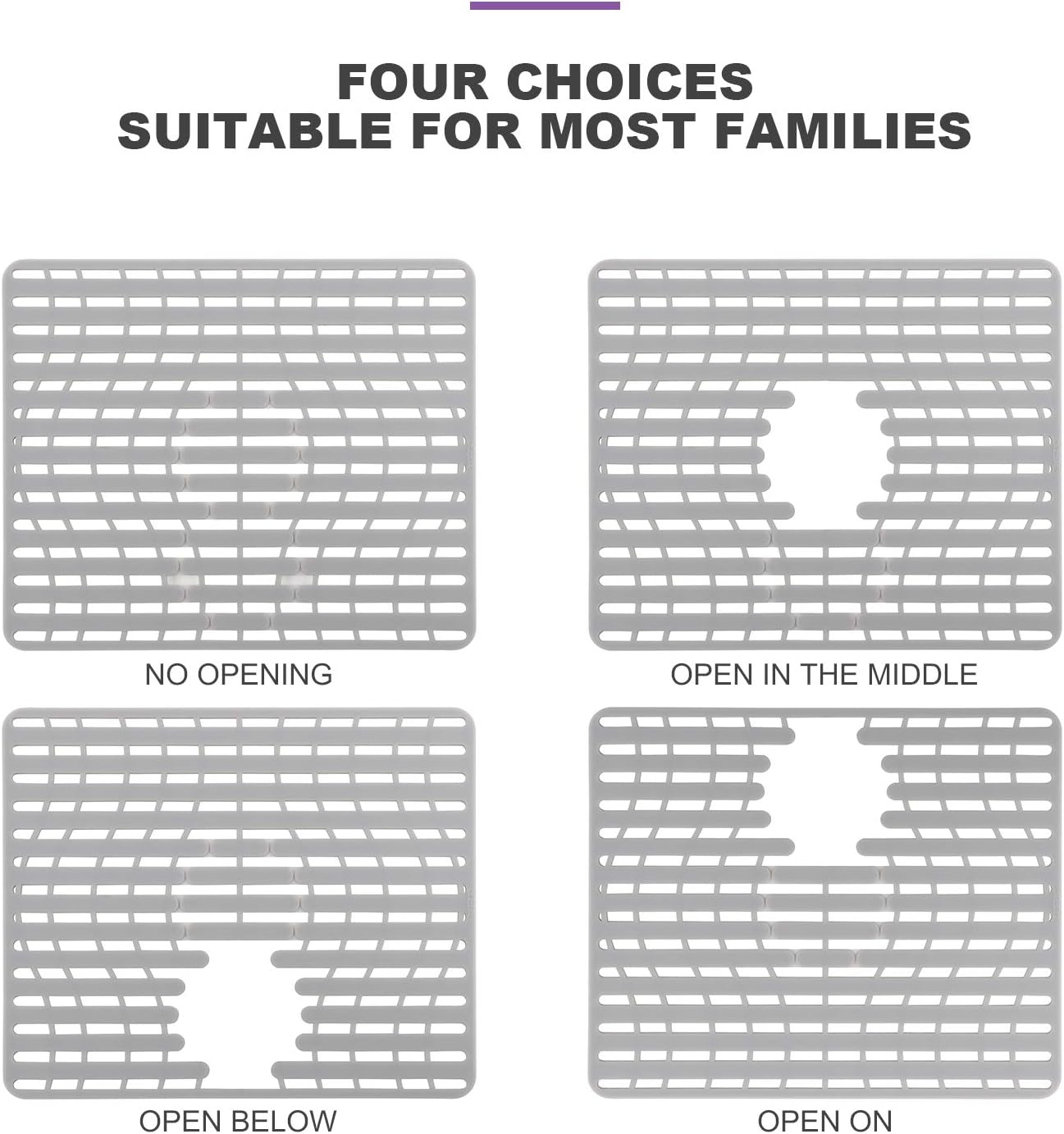 NICE DAY Sink Mat, Sink Protectors for Kitchen Sink By Better Housewares Wok Stand Strong Adsorption And Skid Resistance PVC Free Silicone Sink Mat 16" x 13", Large