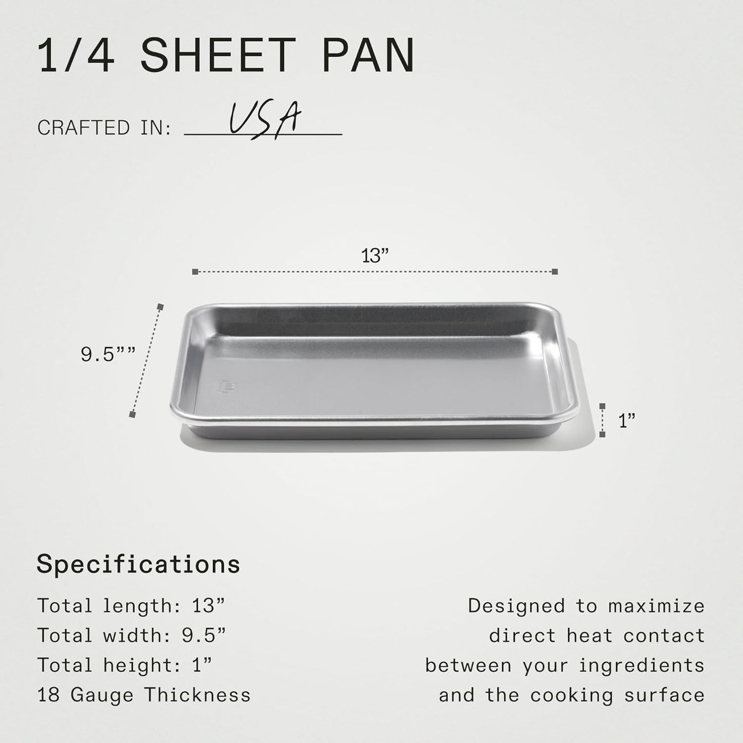 Made In Cookware - Quarter Sheet Pan - Commercial Grade Aluminum - Professional Bakeware