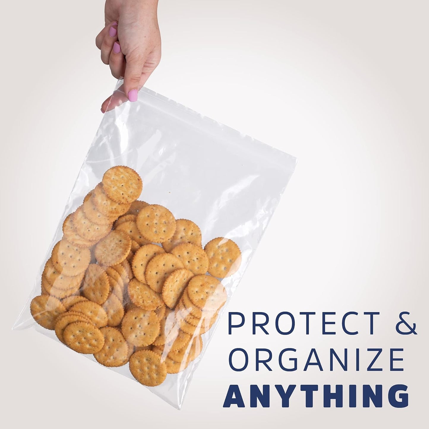 GPI Pack of 200, 10" X 12" 1 Gallon, Clear Plastic Reclosable Zip Bags - Bulk 2 Mil Thick Strong & Durable Poly Baggies with Resealable Zip Top Lock for Travel, Storage, Packaging & Shipping