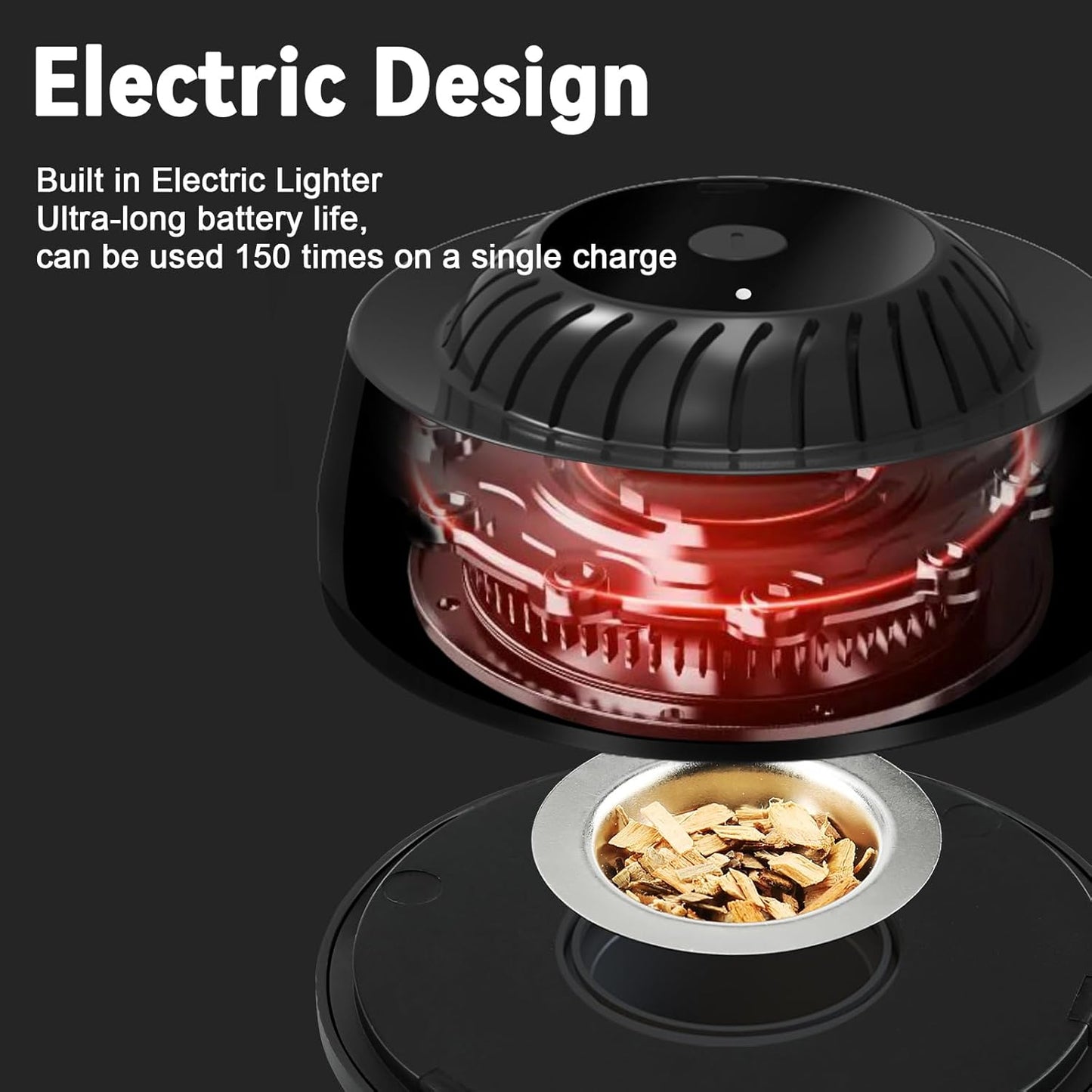 Electric Whiskey Smoker Kit with 6 Wood Chips, Electric Cocktail Smoker Kit Built-in Lighter, No Butane Needed, Gifts for Christmas, Gifts for Men, Dad, Husband