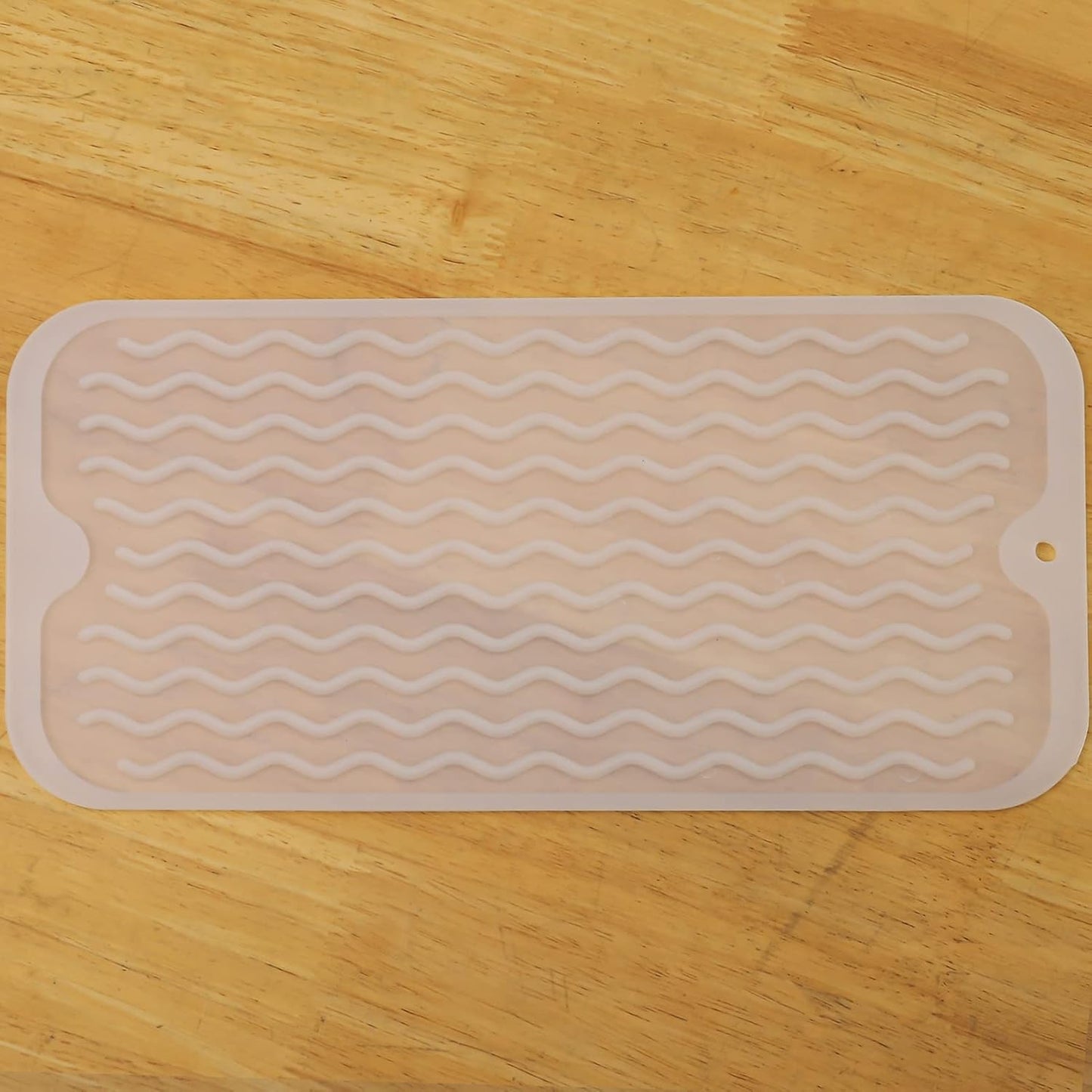 Silicone Dish Drying Mat for Multiple Usage,Easy clean,Eco-friendly,Heat-resistant Silicone Mat for Kitchen Counter or Sink,Refrigerator or Drawer Liner Translucent S 12 inches x 6 inches
